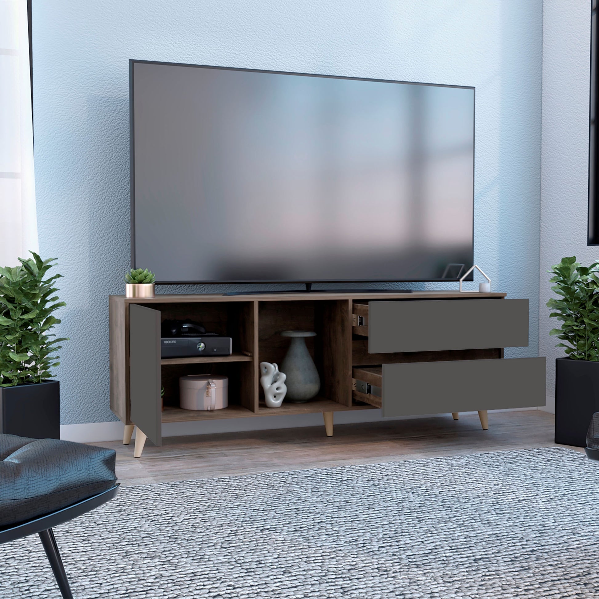 Rack Para Tv 65'' Salem Rta Bellota Plomo