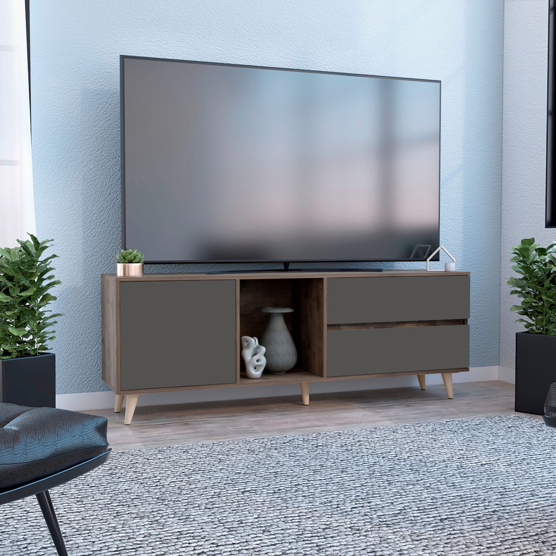 Rack Para Tv 65'' Salem Rta Bellota Plomo