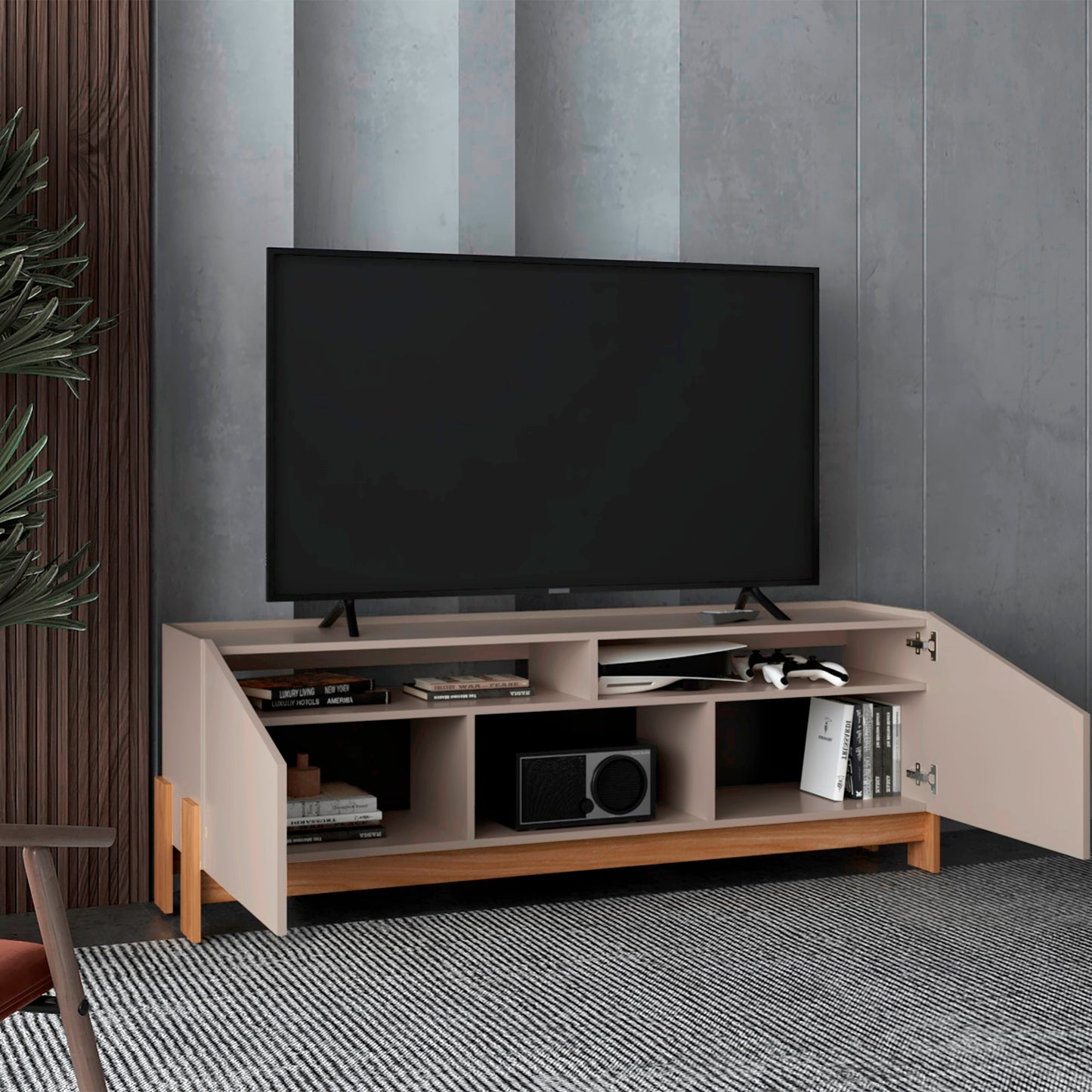 Rack Para Tv Holanda 56X160X36 Rta Capri + Fresno Eu