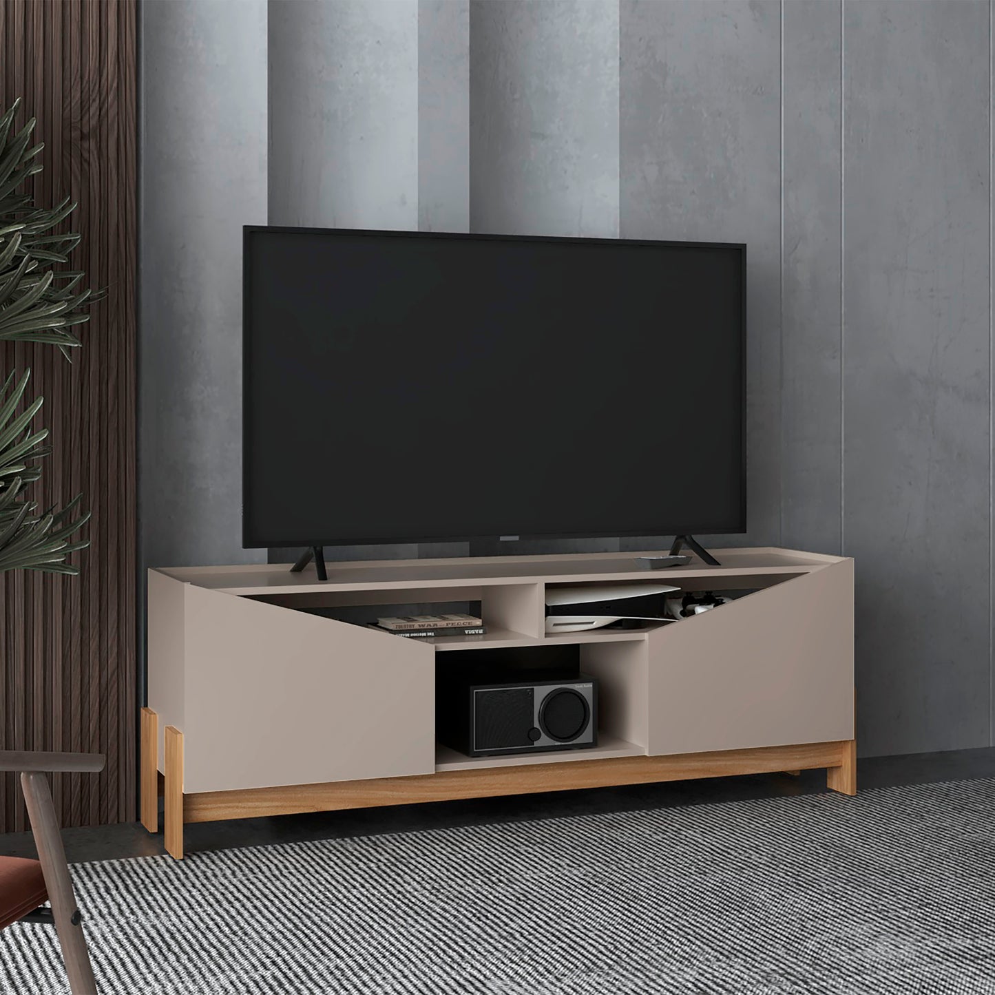 Rack Para Tv Holanda 56X160X36 Rta Capri + Fresno Eu