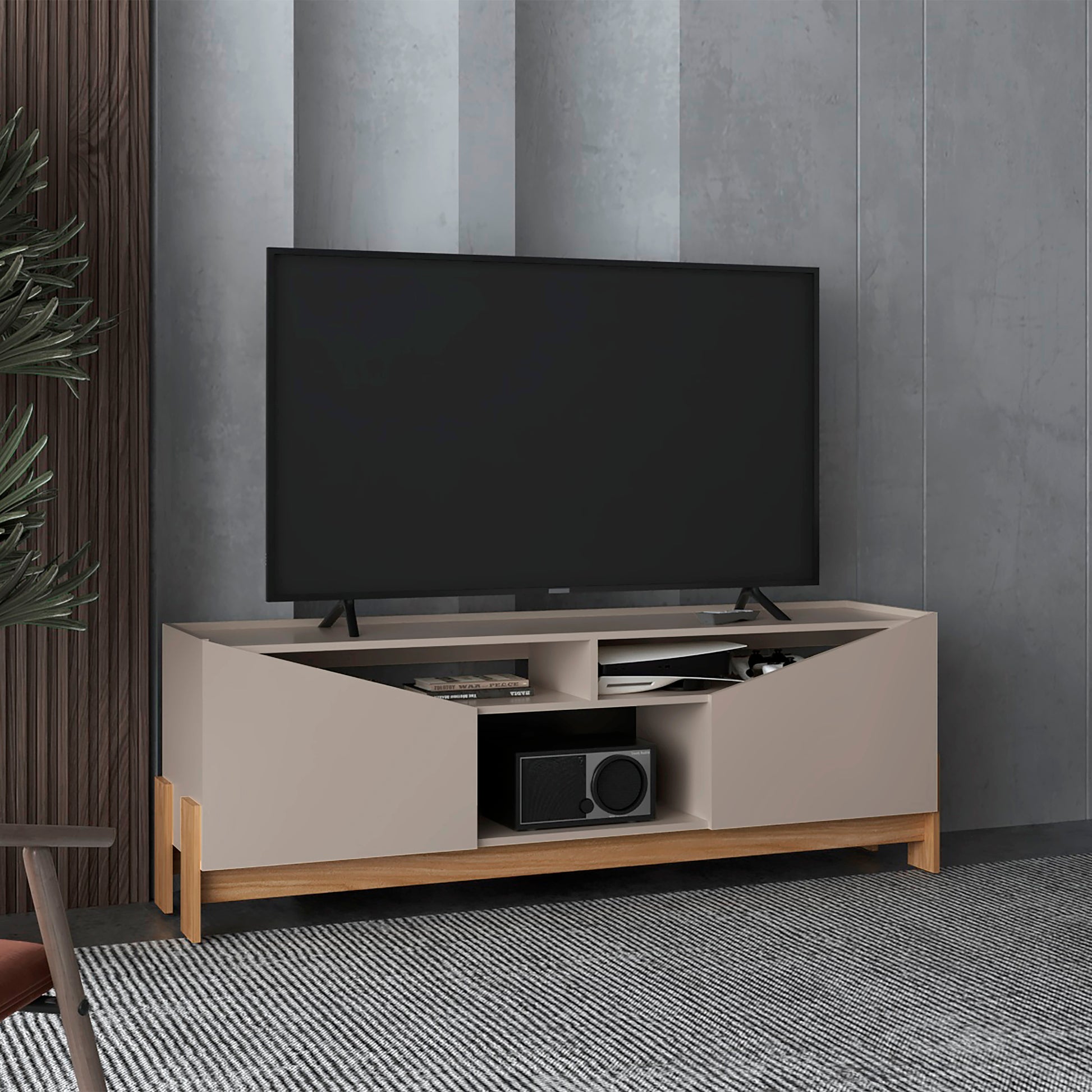 Rack Para Tv Holanda 56X160X36 Rta Capri + Fresno Eu