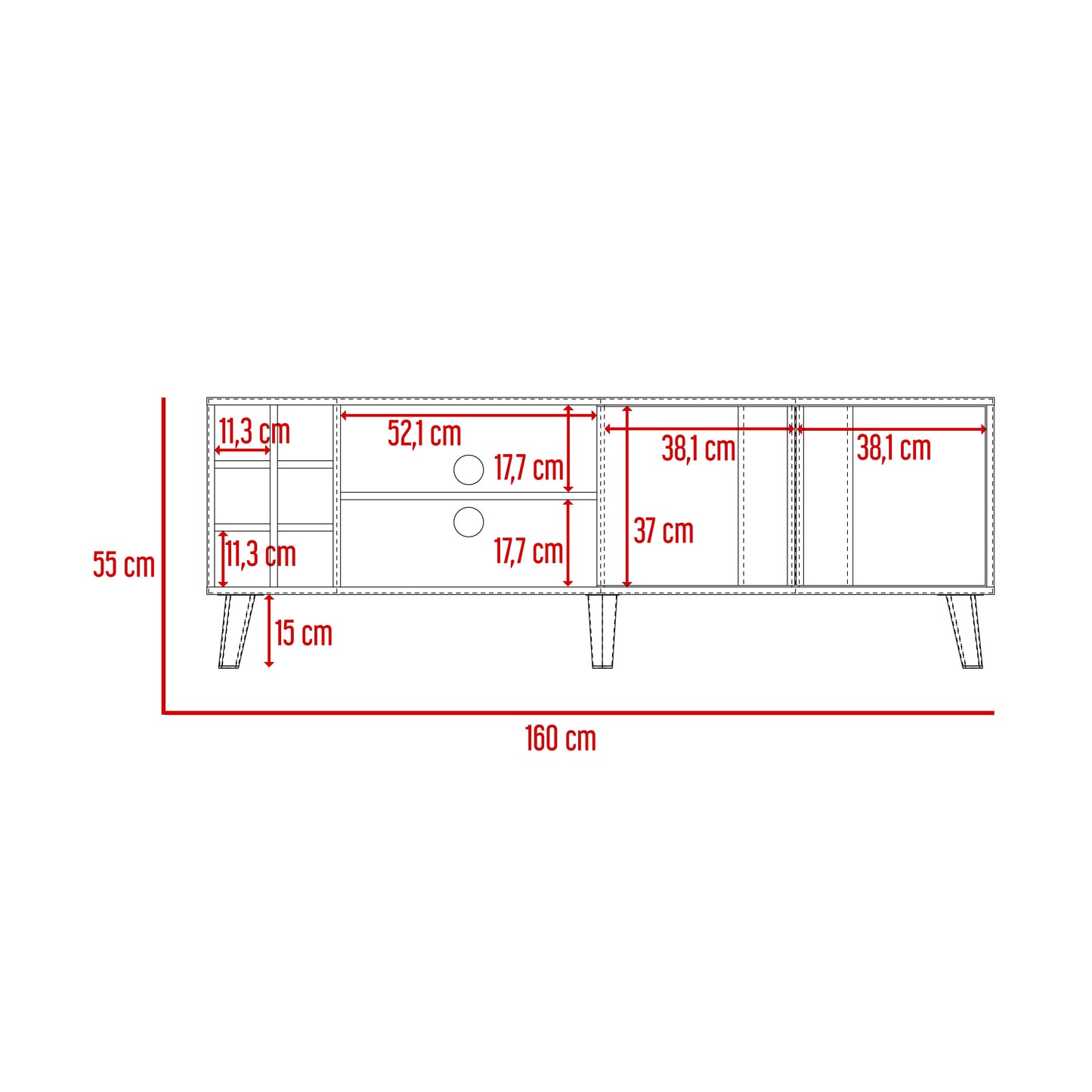 Rack Para Tv 70''  Zaragoza 55X160 Rta Milan Capri