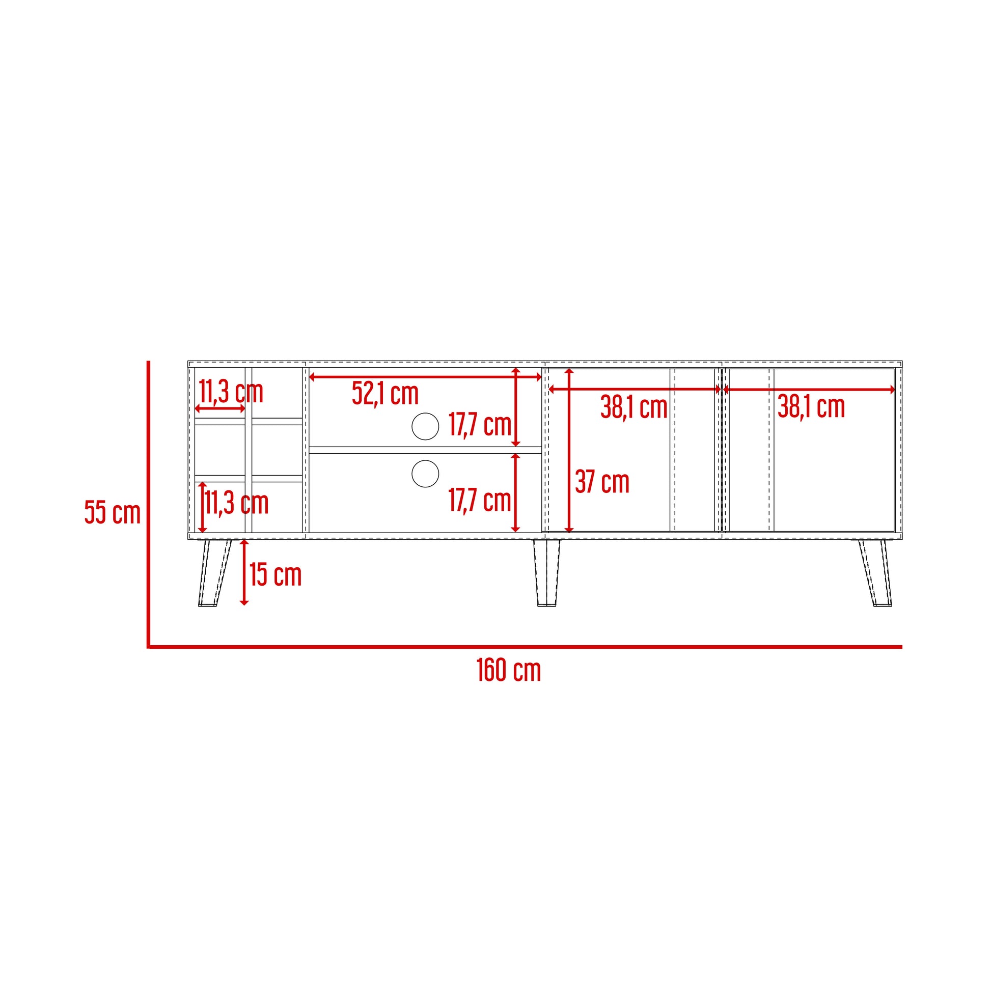 Rack Para Tv 70''  Zaragoza 55X160 Rta Milan Capri