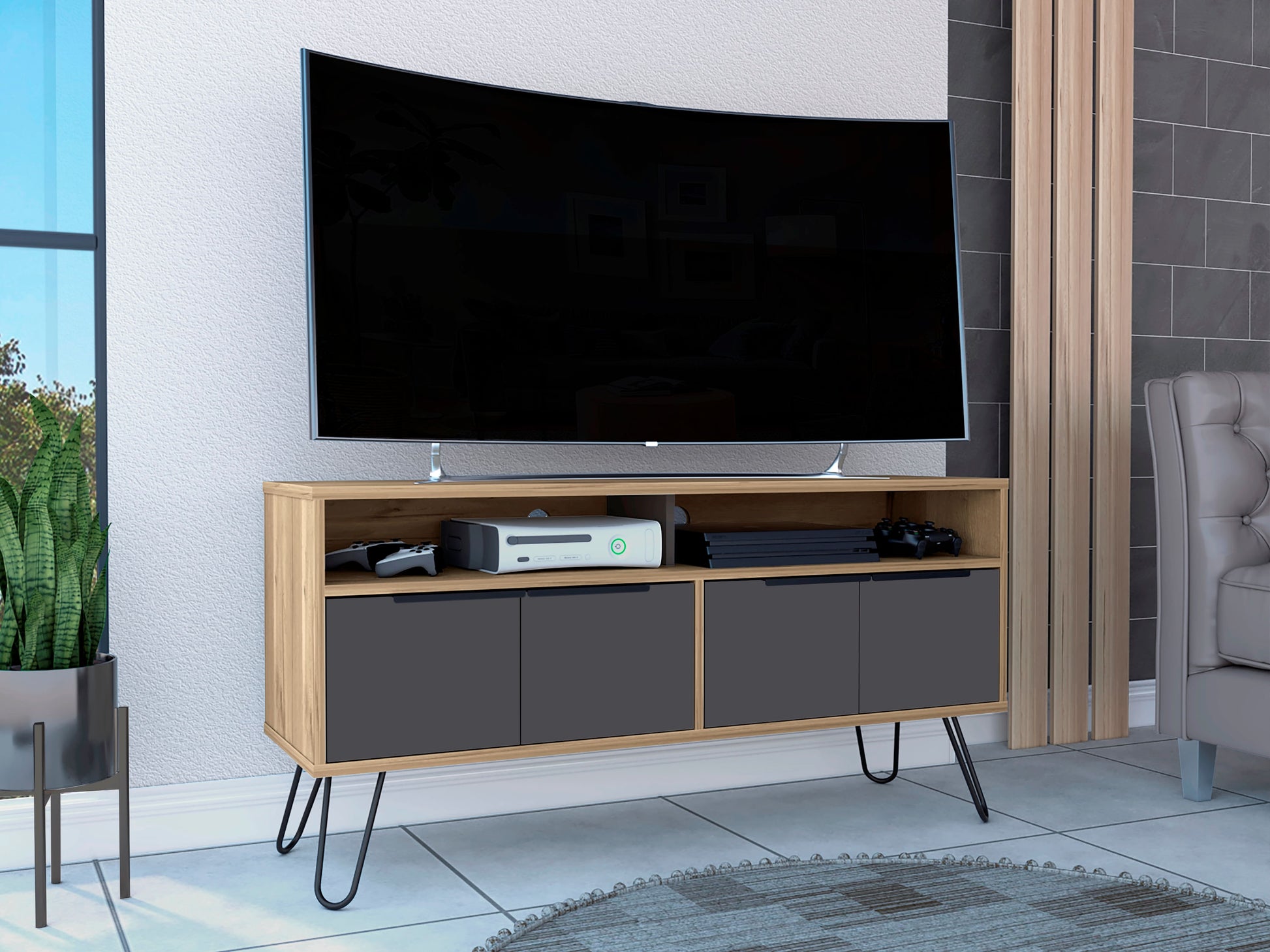 Mueble Para Tv Vegas Rta Duna + Plomo