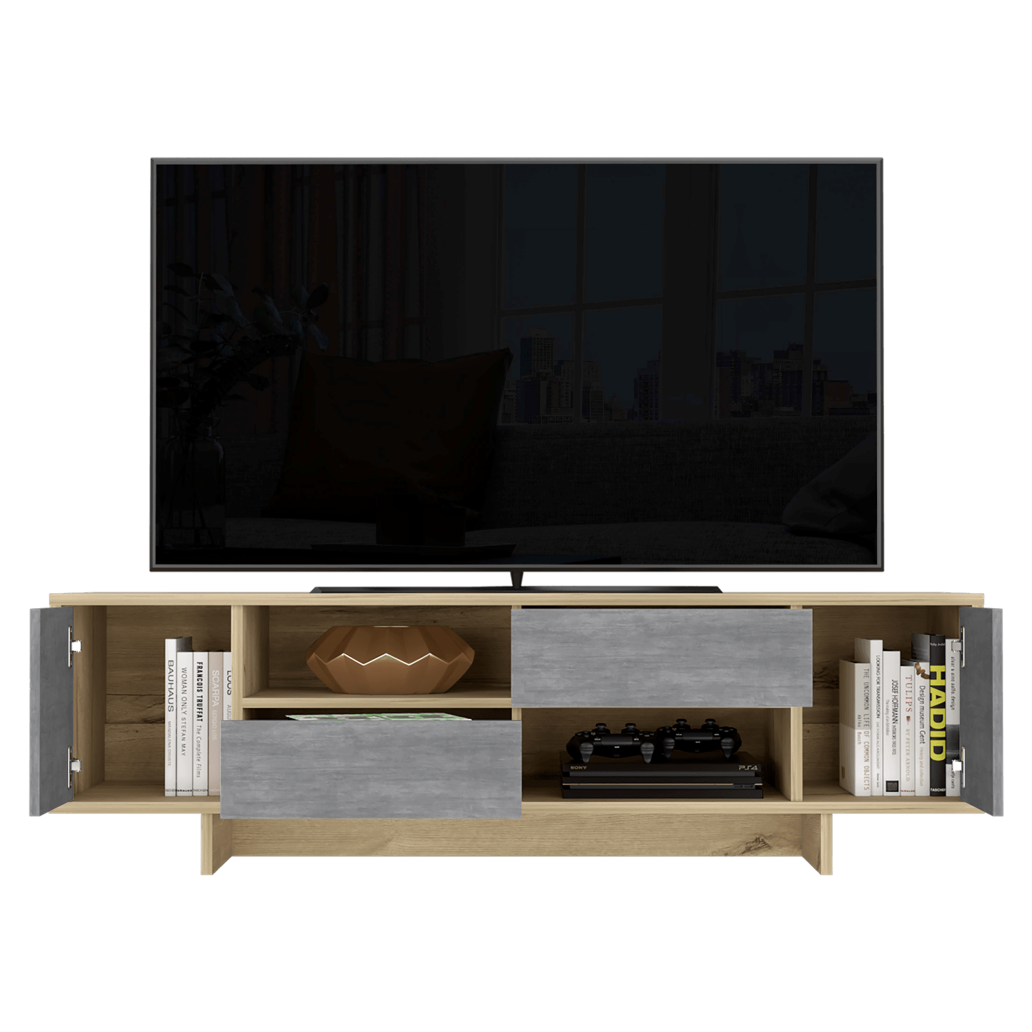 Rack Para Tv Del Valle Rta Duna + Cemento