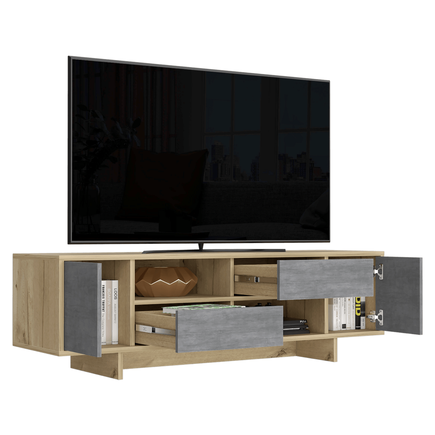 Rack Para Tv Del Valle Rta Duna + Cemento