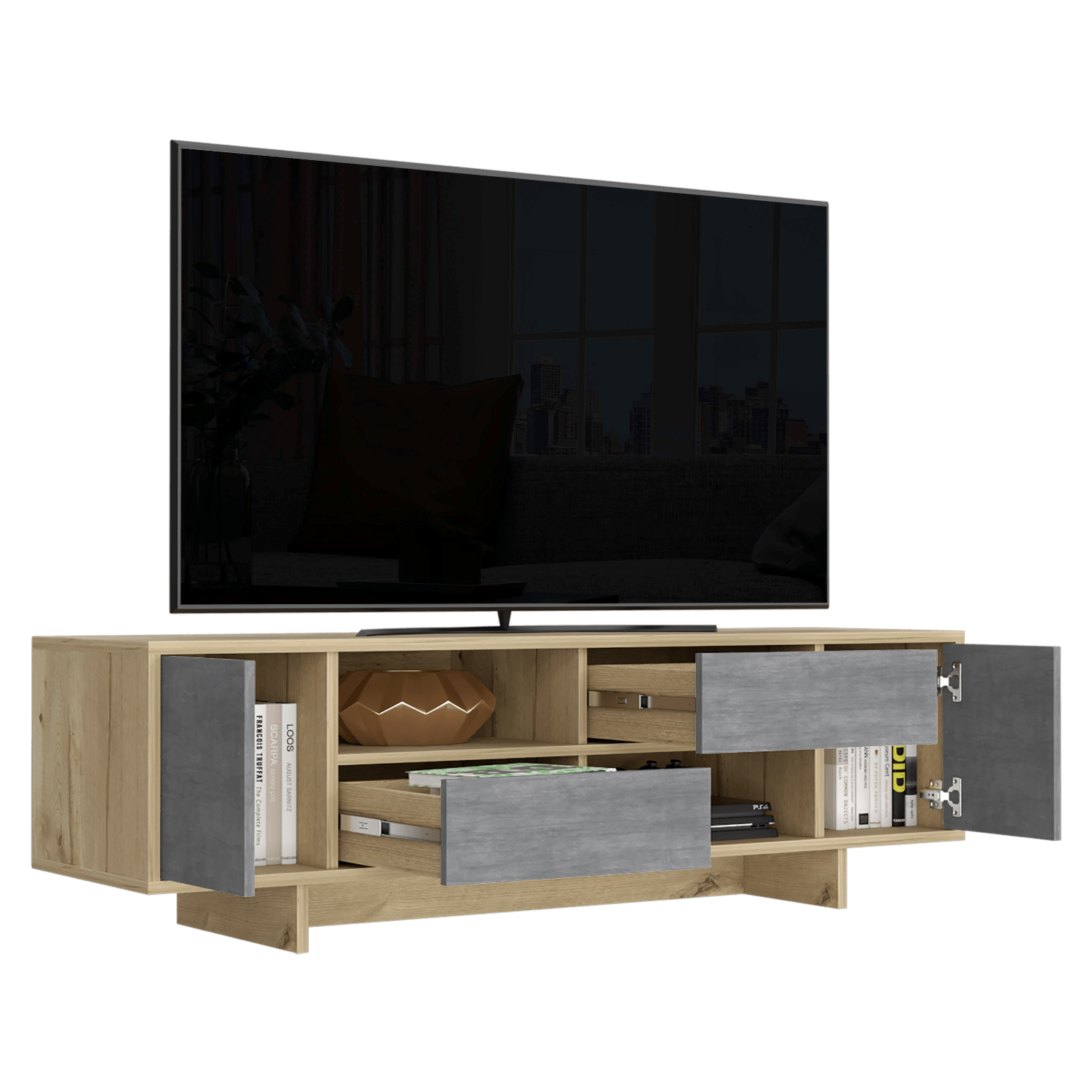 Rack Para Tv Del Valle Rta Duna + Cemento