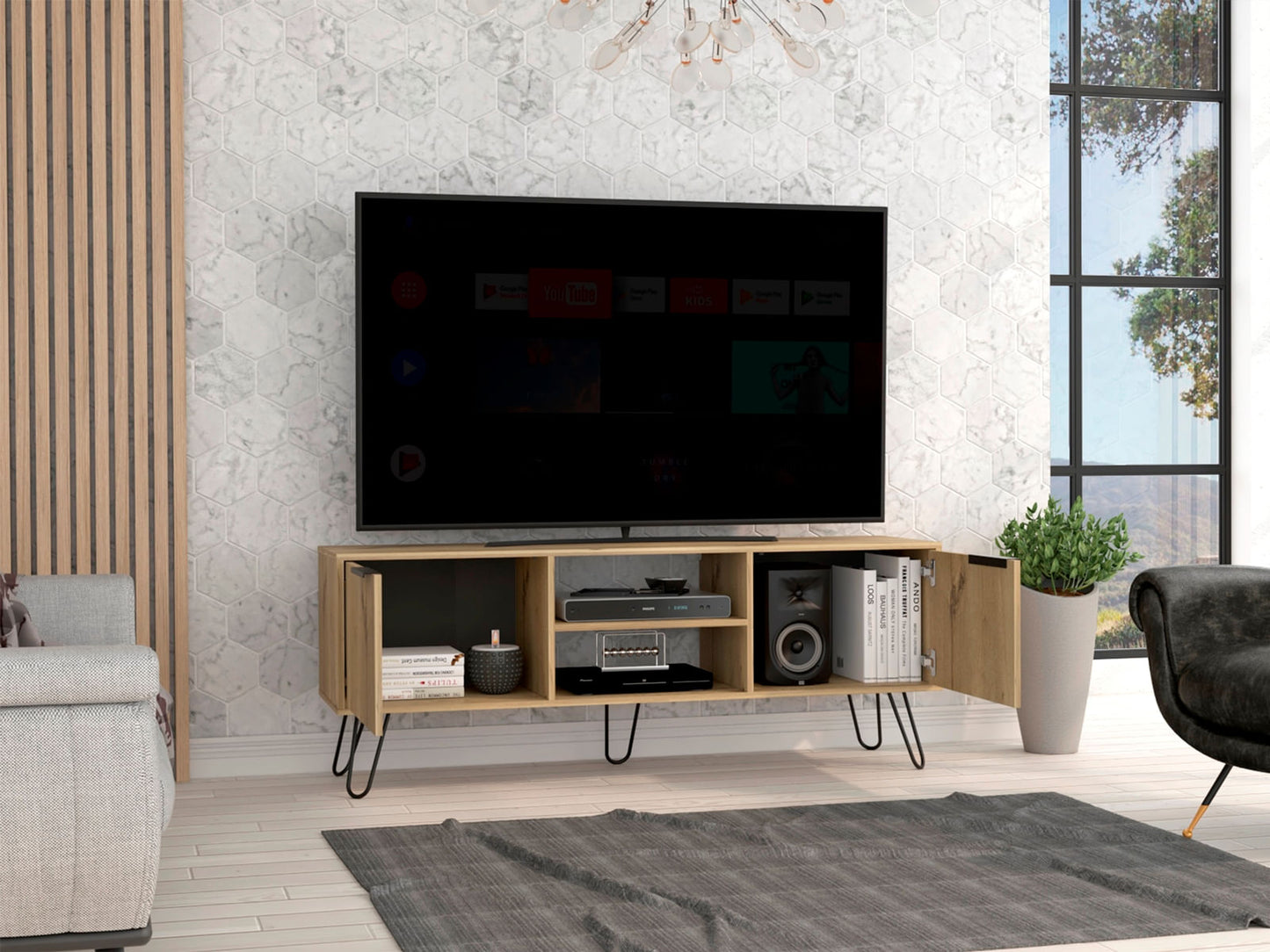 Rack Para Tv Augusta 65'' 150 W Rta Duna Wengue