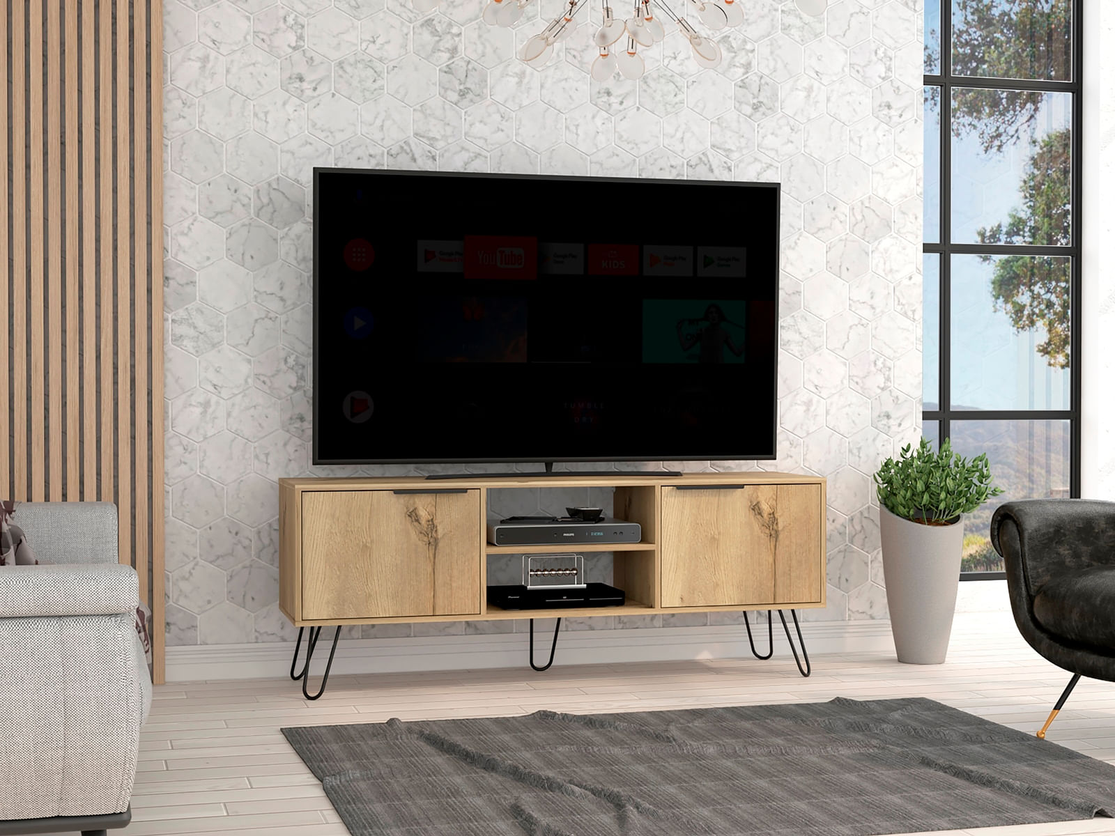 Rack Para Tv Augusta 65'' 150 W Rta Duna Wengue