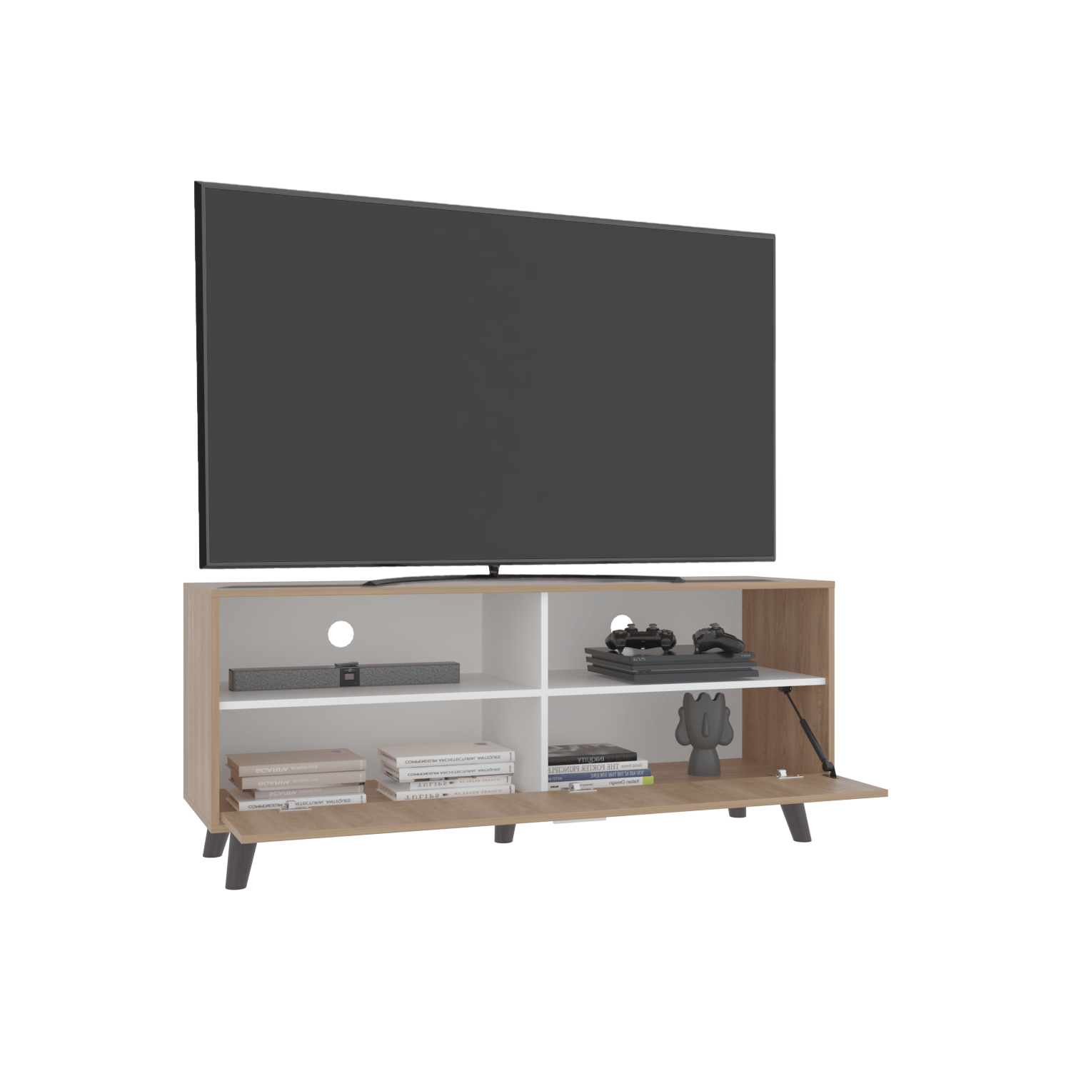 Rack Tv Patrick 59X139X46 Rta Fresno Eu + Blanco