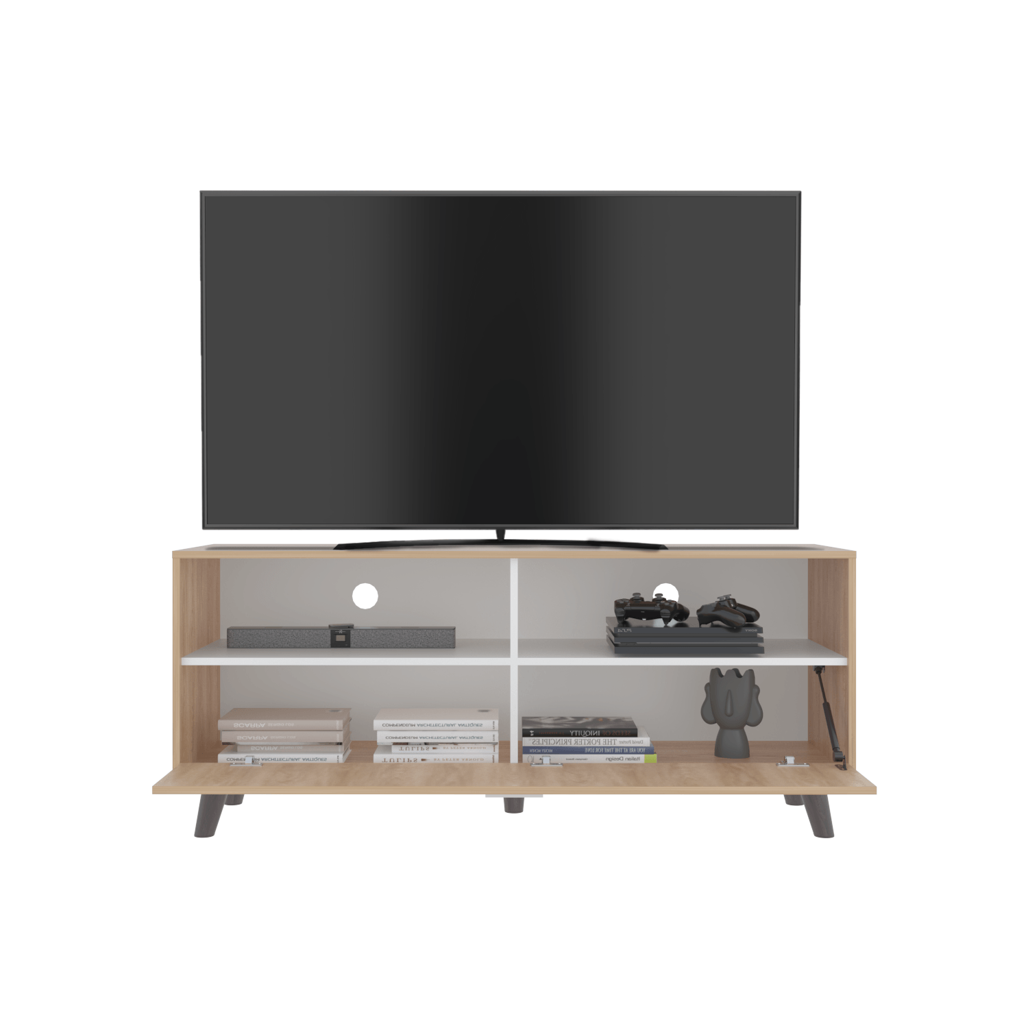 Rack Tv Patrick 59X139X46 Rta Fresno Eu + Blanco