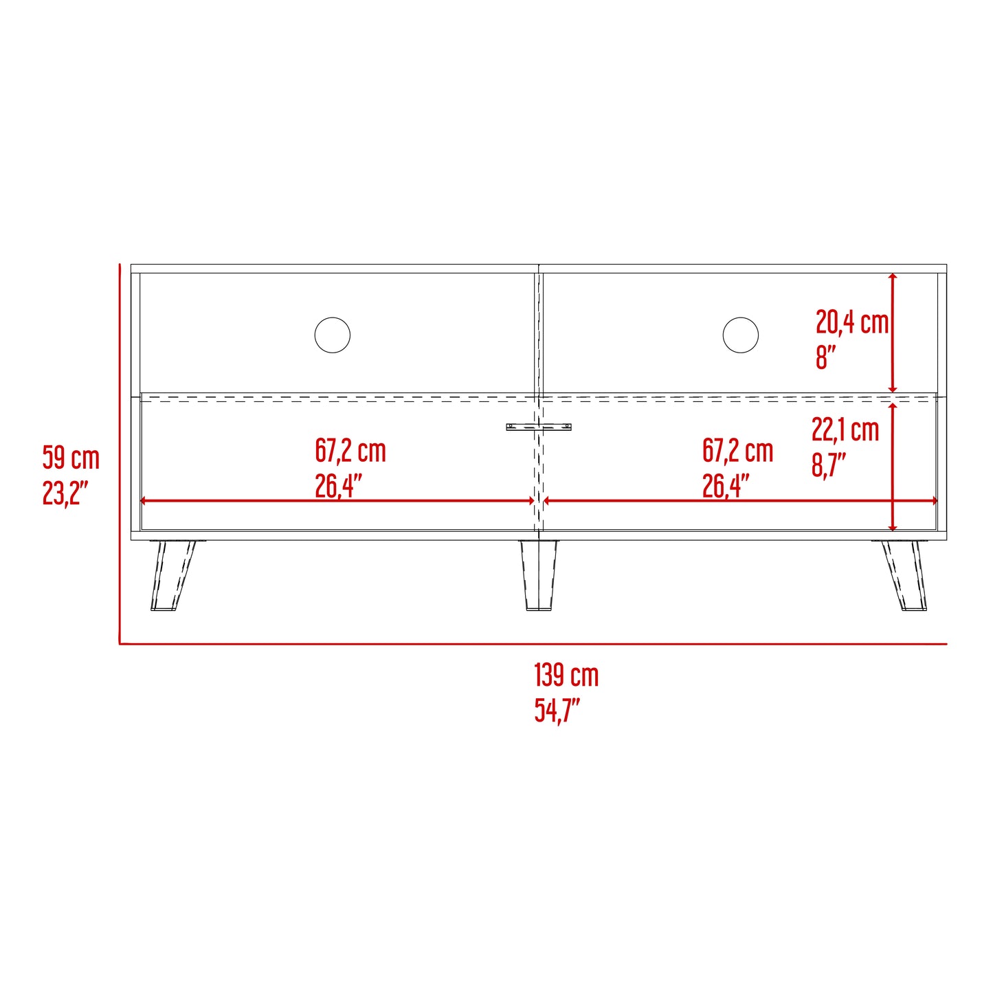 Rack Tv Patrick 59X139X46 Rta Fresno Eu + Blanco