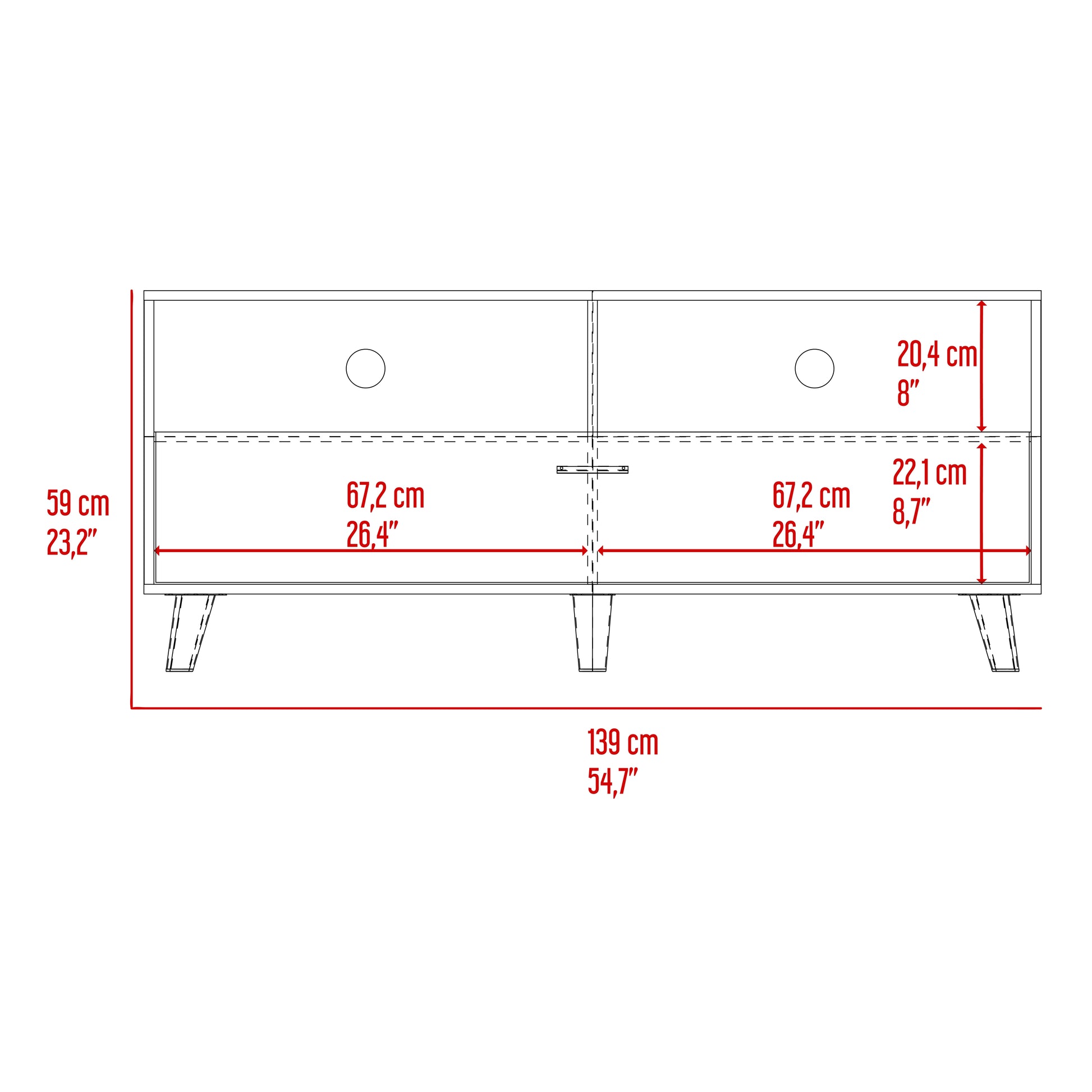 Rack Tv Patrick 59X139X46 Rta Fresno Eu + Blanco