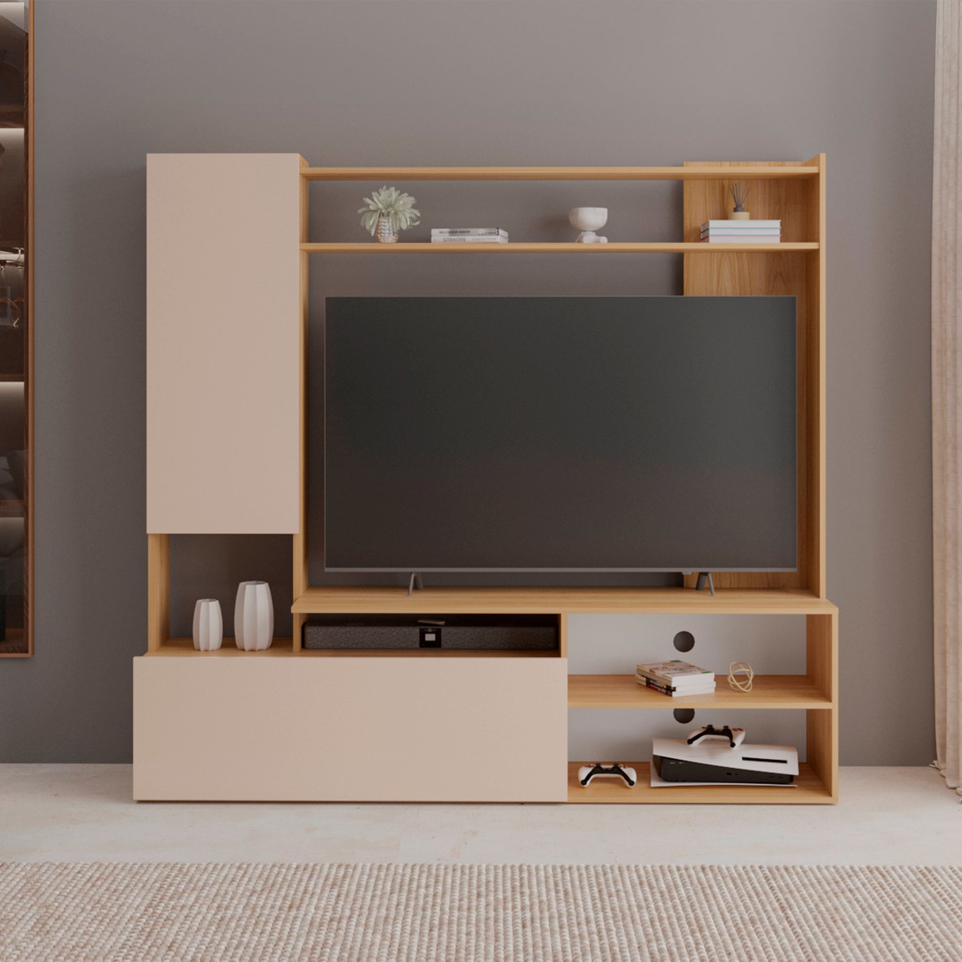 Rack Tv Nolic 167X178X35 Rta Fresno Europeo + Capri