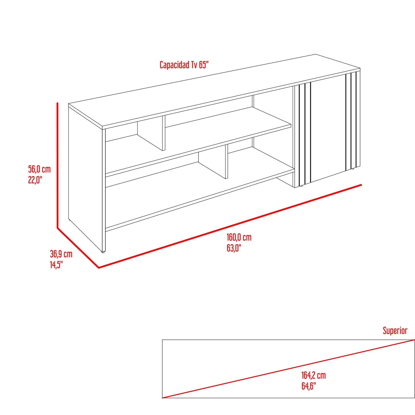 Rack Para Tv Arion 56X160X36 Rta Fresno Eu + Capri