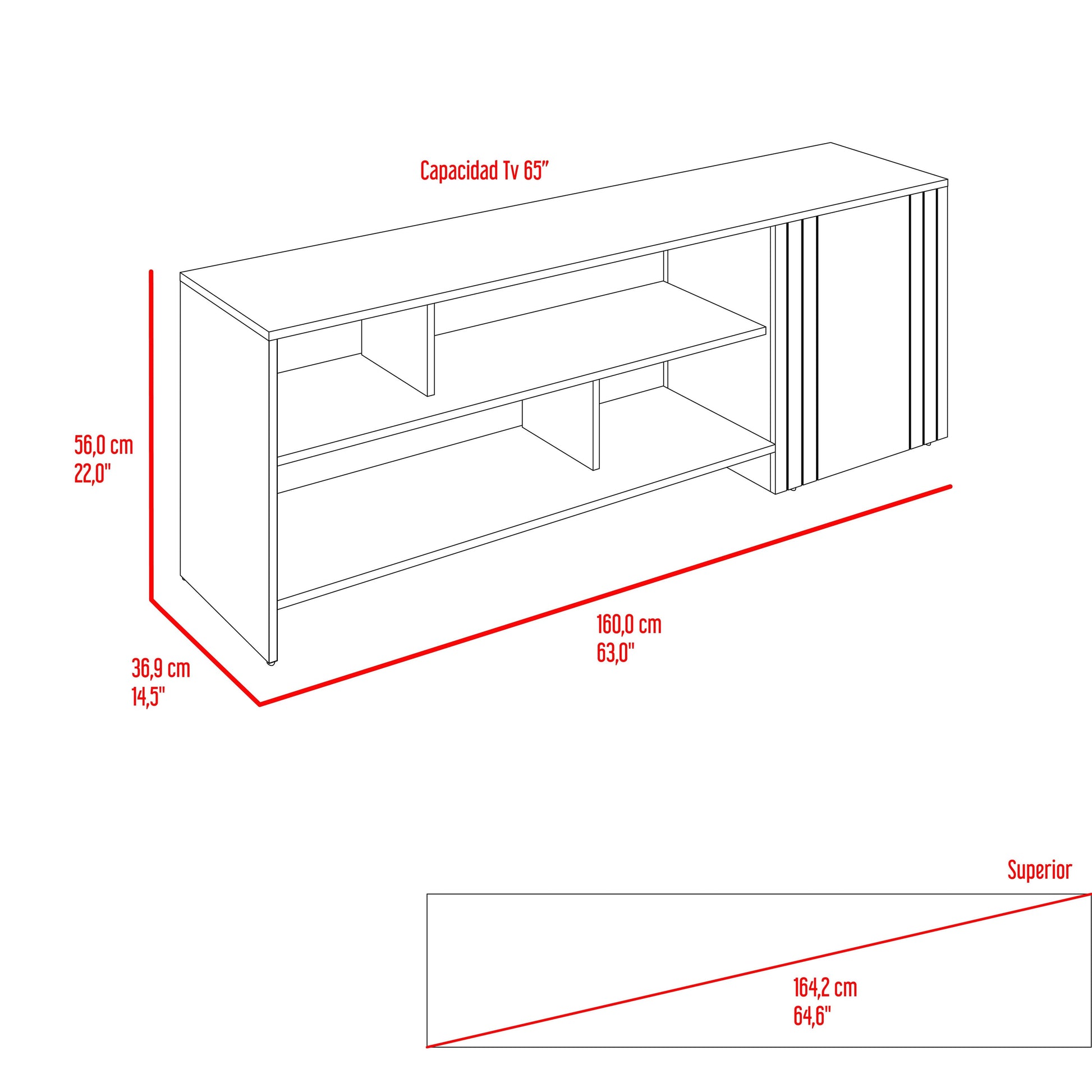 Rack Para Tv Arion 56X160X36 Rta Fresno Eu + Capri