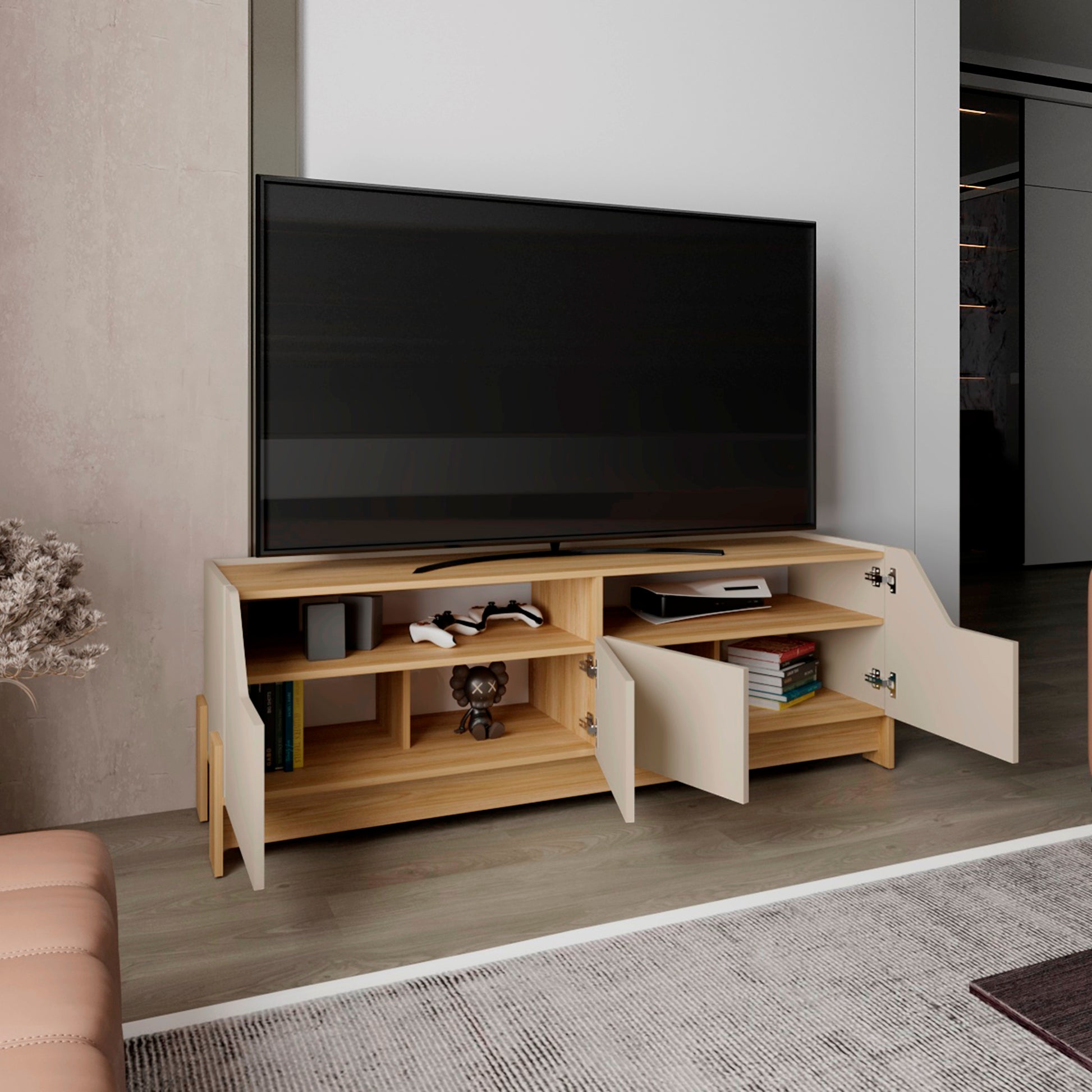 Rack Para Tv Holt 56X163X42 Rta Fresno Eu + Capri