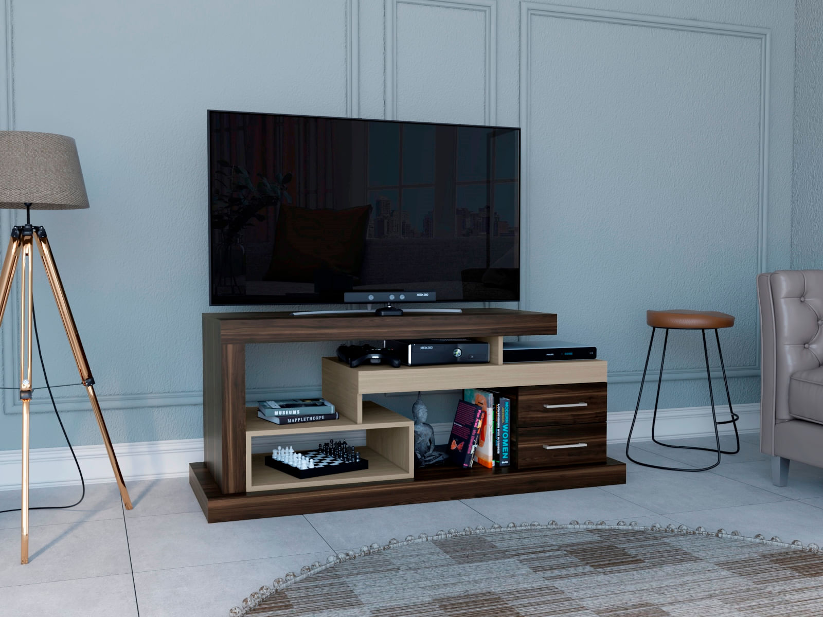 Rack Tv Tayrona Rta Nogal + Nacar