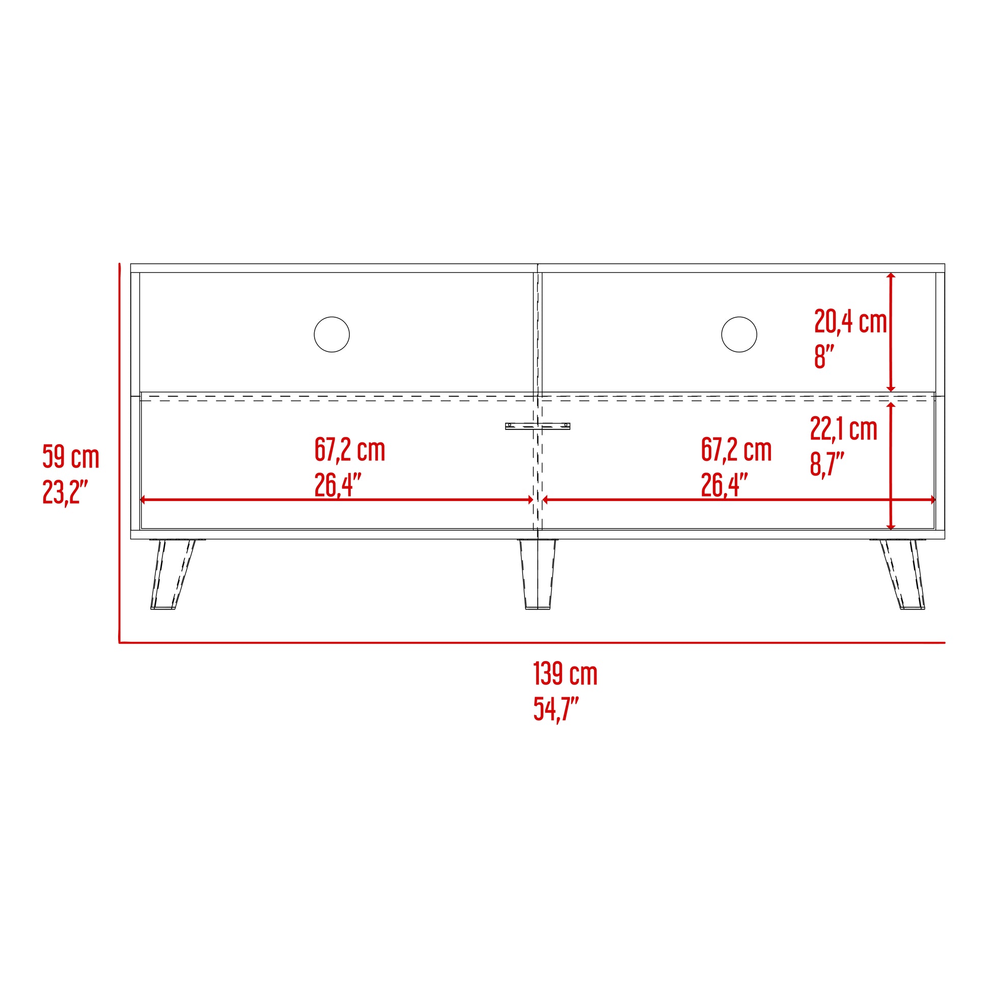 Rack Tv Patrick 59X139X40 Rta Tivoli + Milan