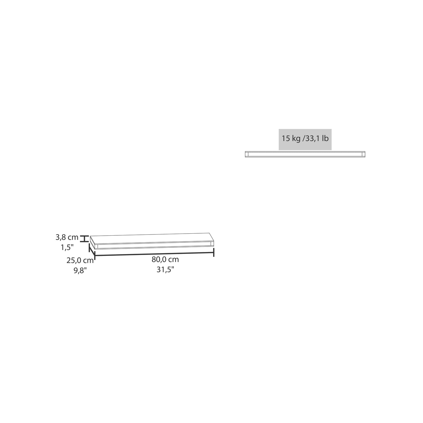 Repisa Flotante 80 X 25 Rta Amaretto