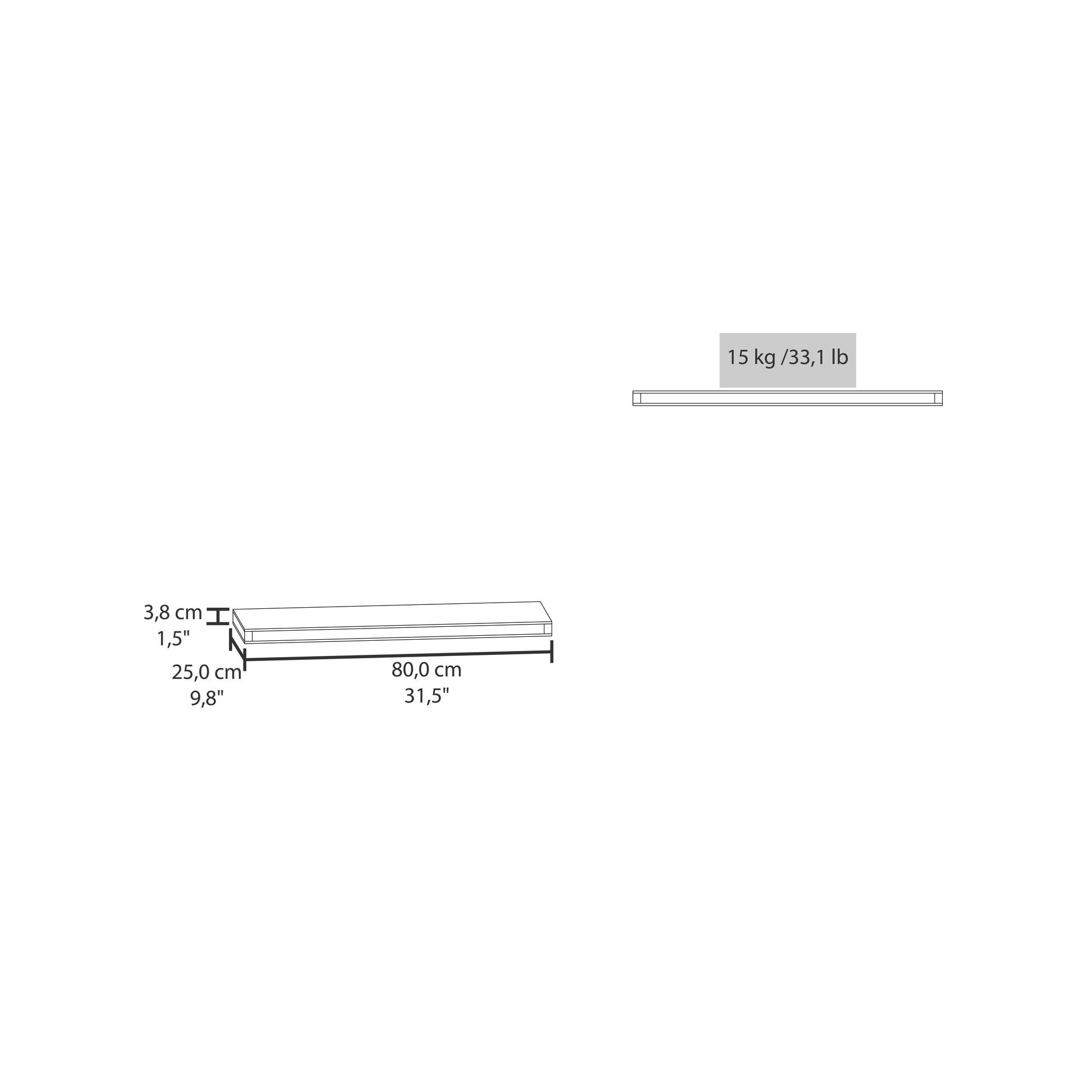 Repisa Flotante 80 X 25 Rta Amaretto