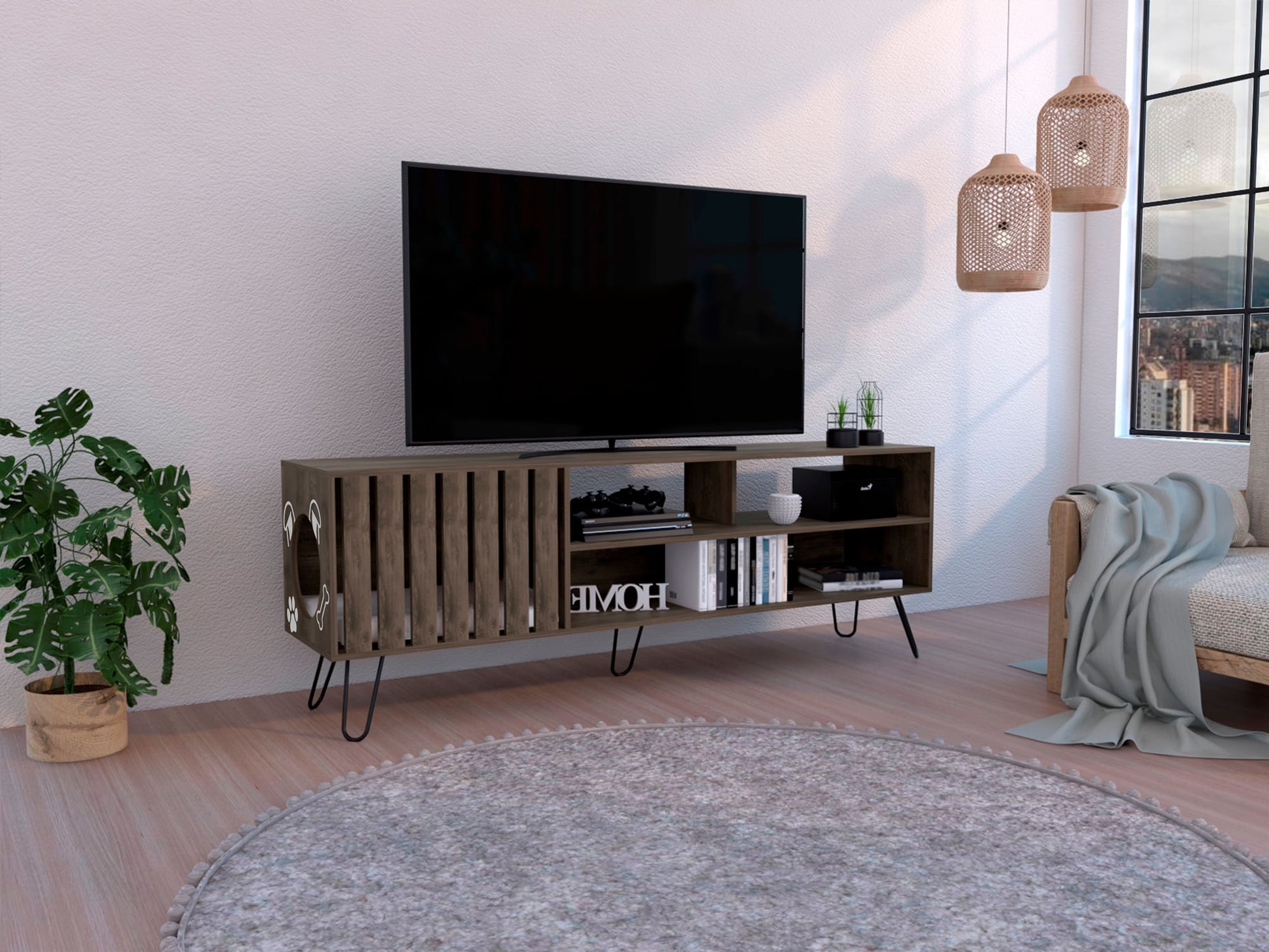 Rack Para Tv 75'' 180 Zoro Pet Homecollection Bellota