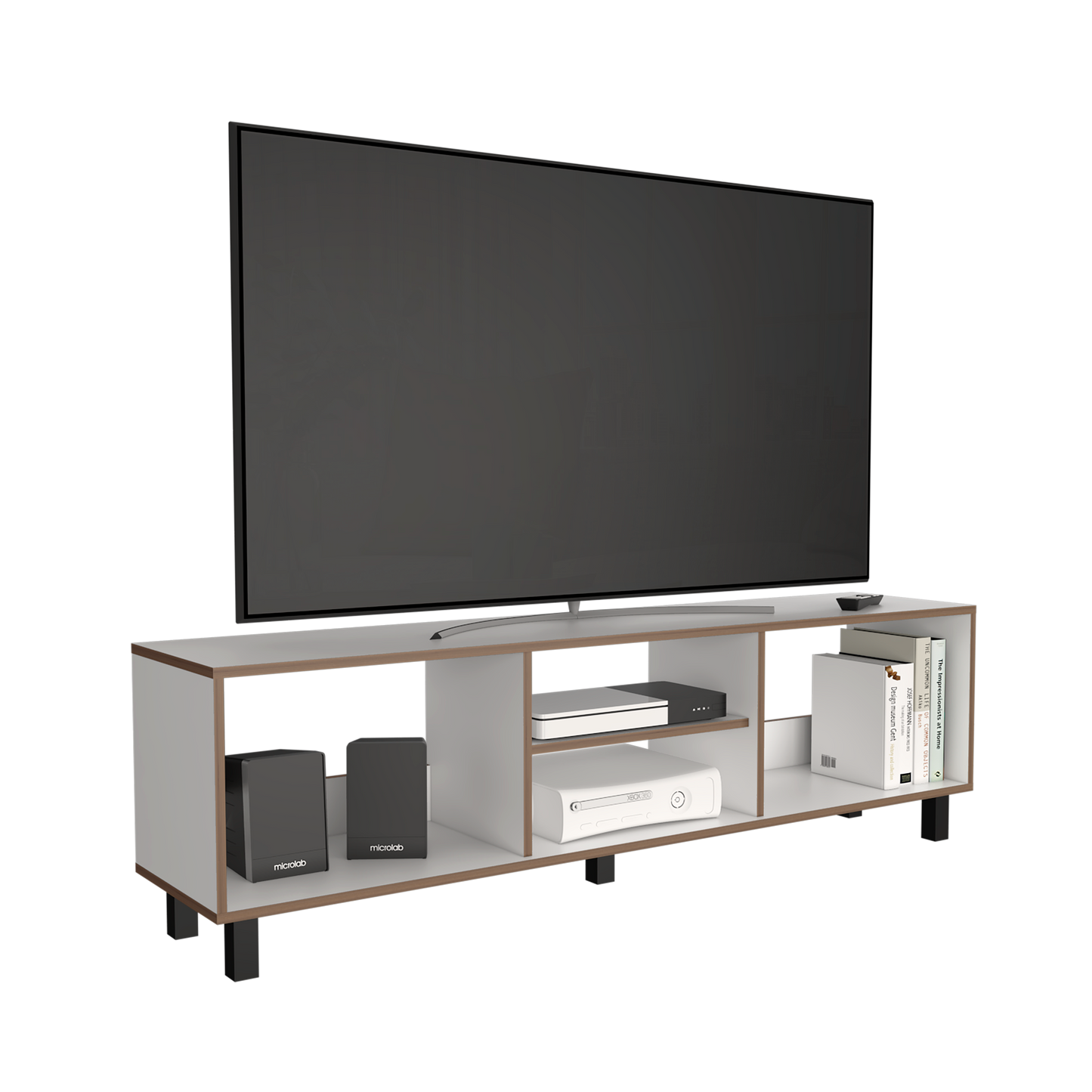 Rack Para Tv 70'' Tunez 160 Rta Blanco Café