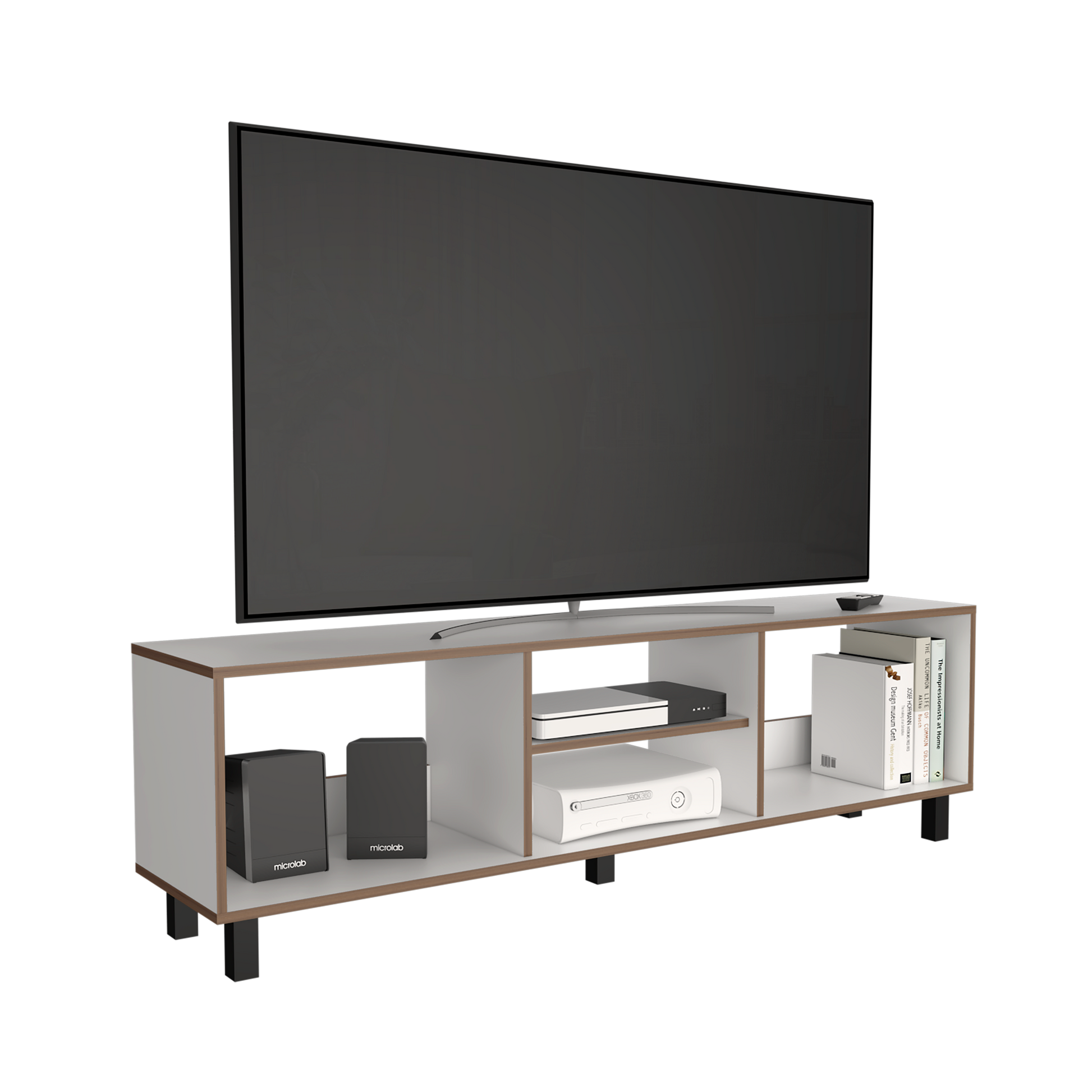 Rack Para Tv 70'' Tunez 160 Rta Blanco Café