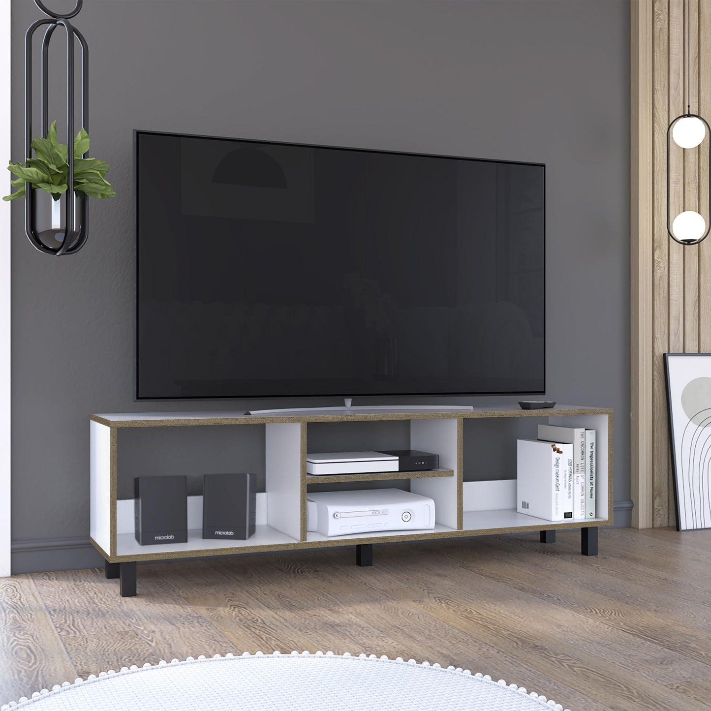 Rack Para Tv 70'' Tunez 160 Rta Blanco Café