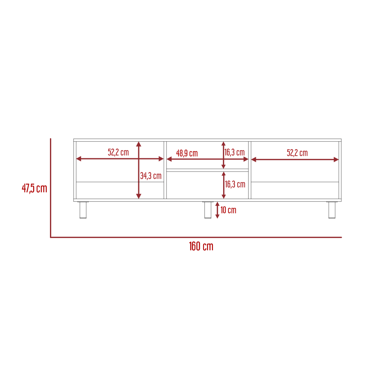 Rack Para Tv 70'' Tunez 160 Rta Blanco Café