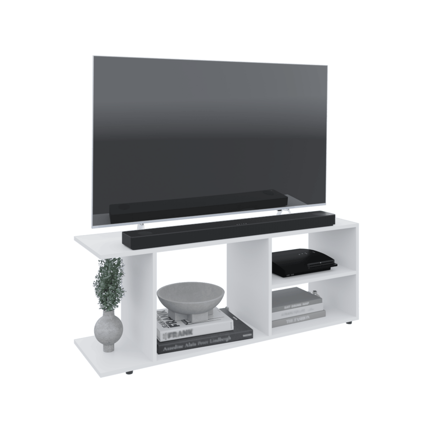 Rack De Tv 50'' Goodwood 45X120X34 Rta Blanco Zf