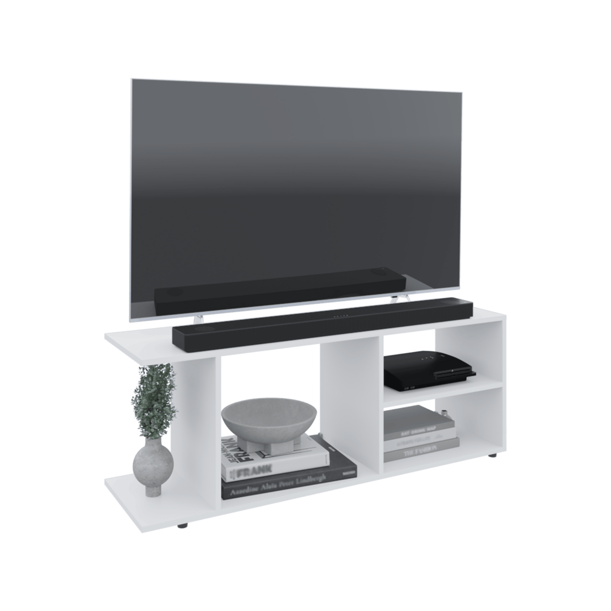 Rack De Tv 50'' Goodwood 45X120X34 Rta Blanco Zf