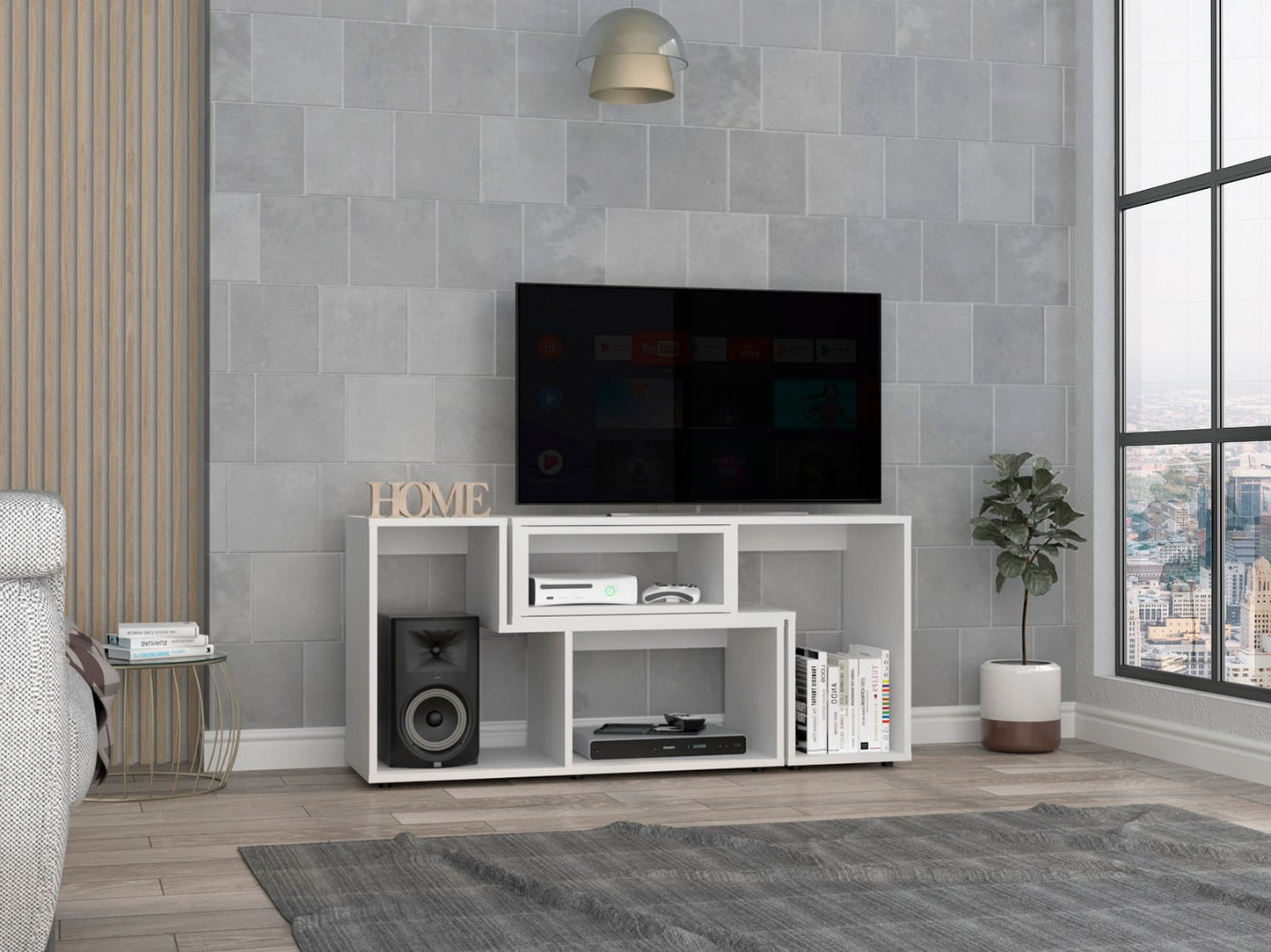 Rack Tv Extensible Beijing Rta Blanco