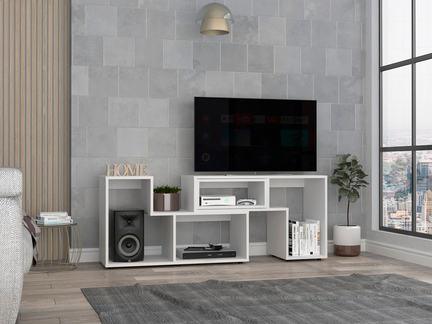 Rack Tv Extensible Beijing Rta Blanco