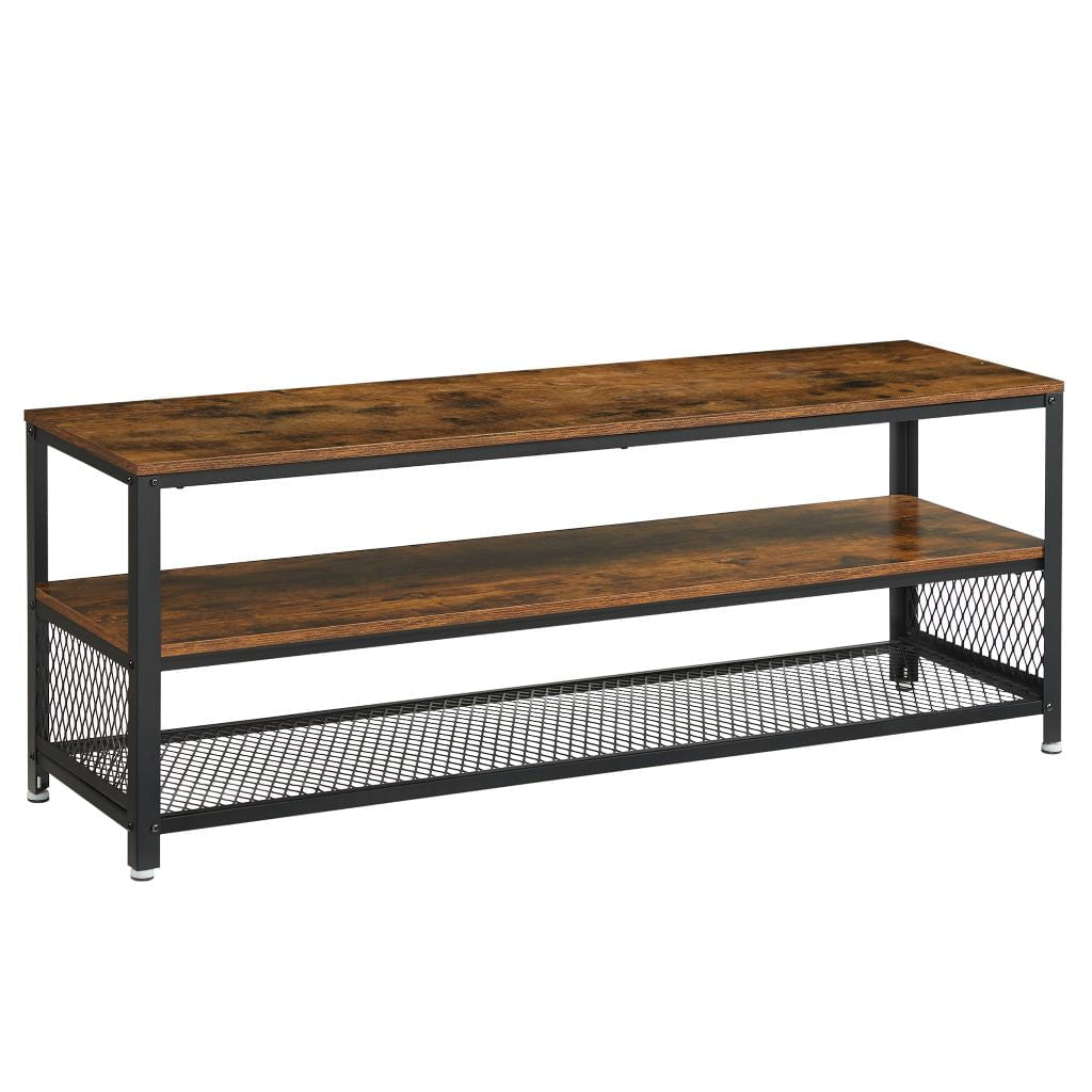 Mesa De Tv 50'' Base Metalica Café Rustico