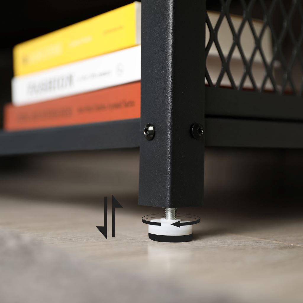 Mesa De Tv 50'' Base Metalica Café Rustico