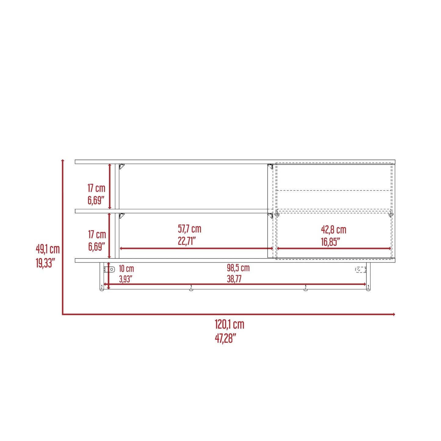Rack Tv 50'' Bilbao49X120 Rta Fresno Eu