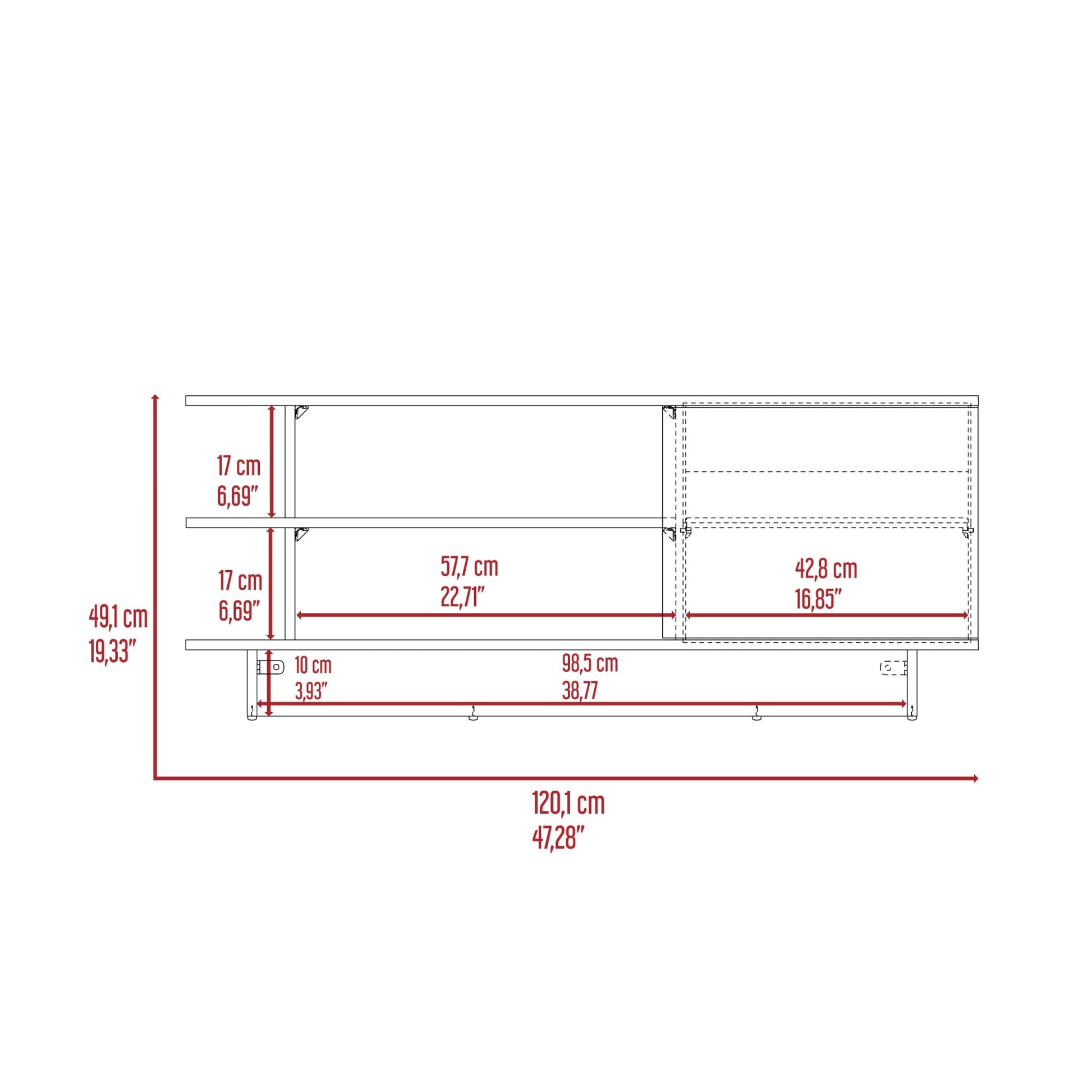 Rack Tv 50'' Bilbao49X120 Rta Fresno Eu