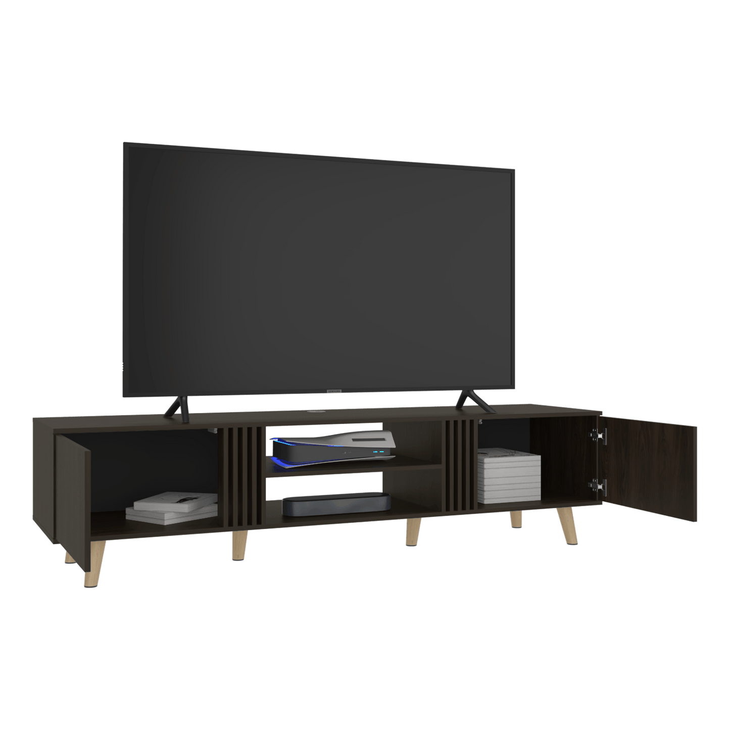 Rack Para Tv 75 Shawnee 50X200X50 Rta Nogal Eu"