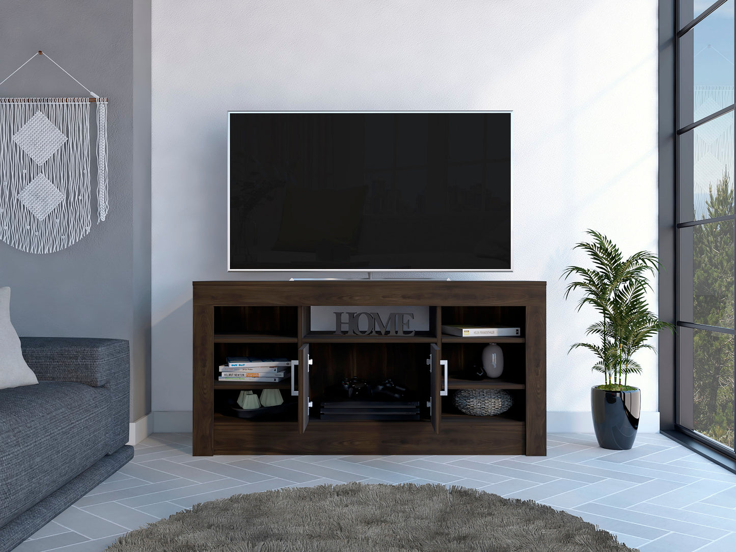 Rack Para Tv Romanzino Rta Nogal