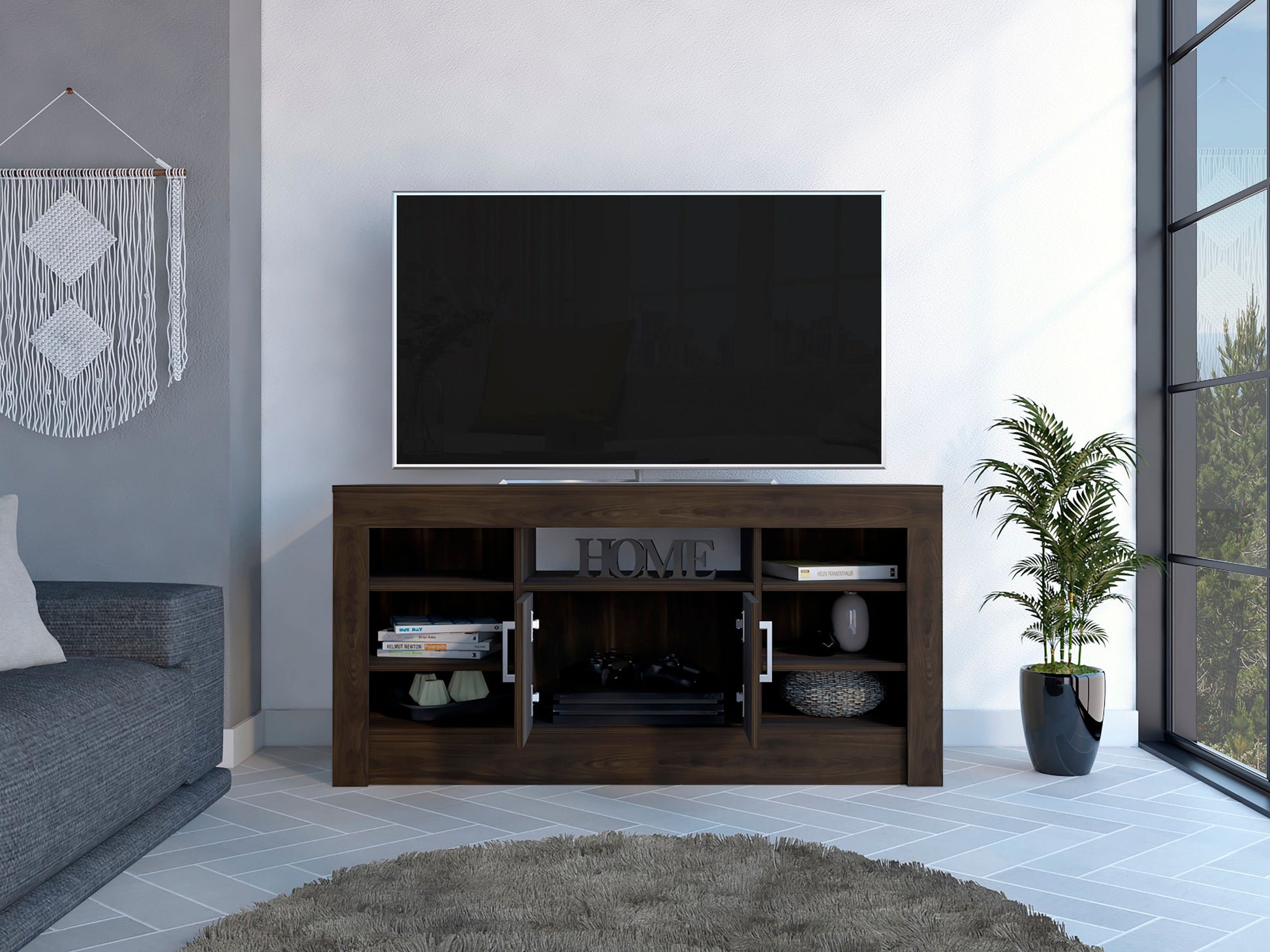 Rack Para Tv Romanzino Rta Nogal