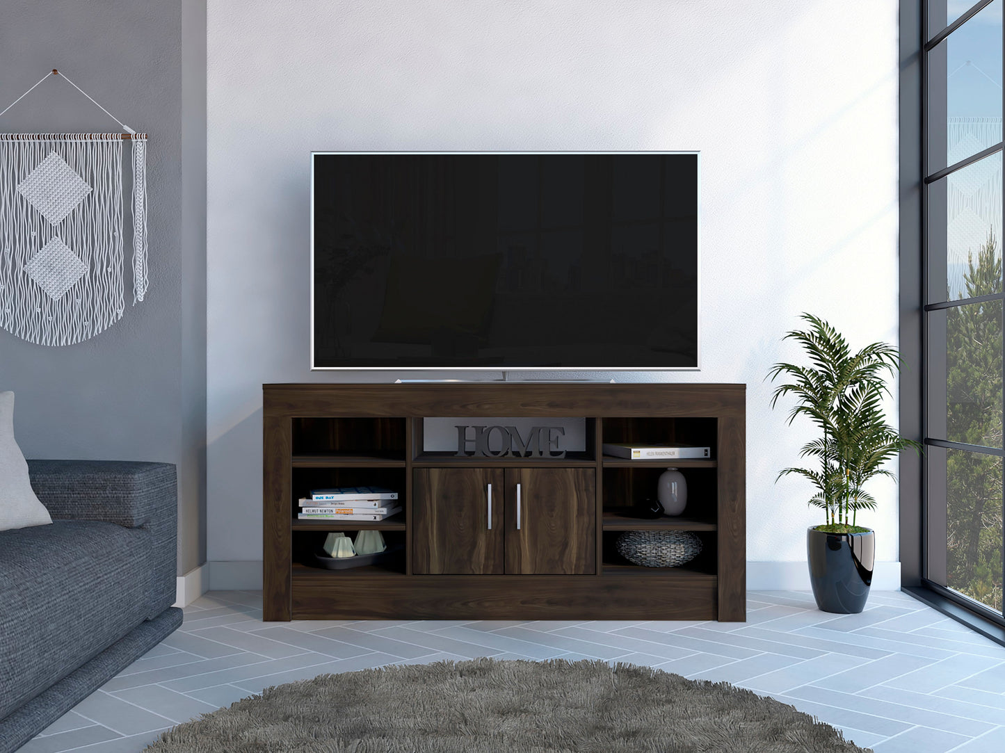 Rack Para Tv Romanzino Rta Nogal