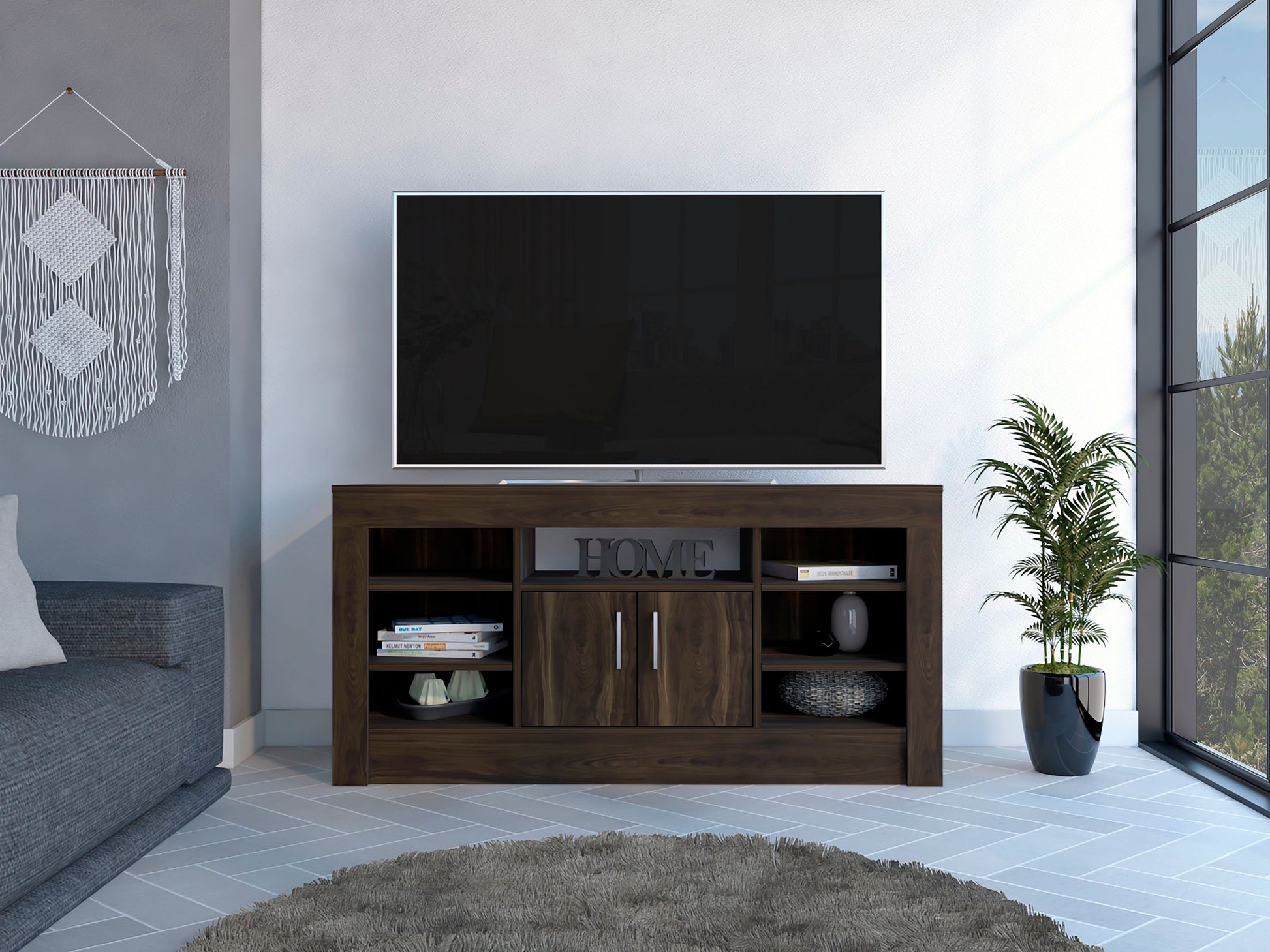 Rack Para Tv Romanzino Rta Nogal