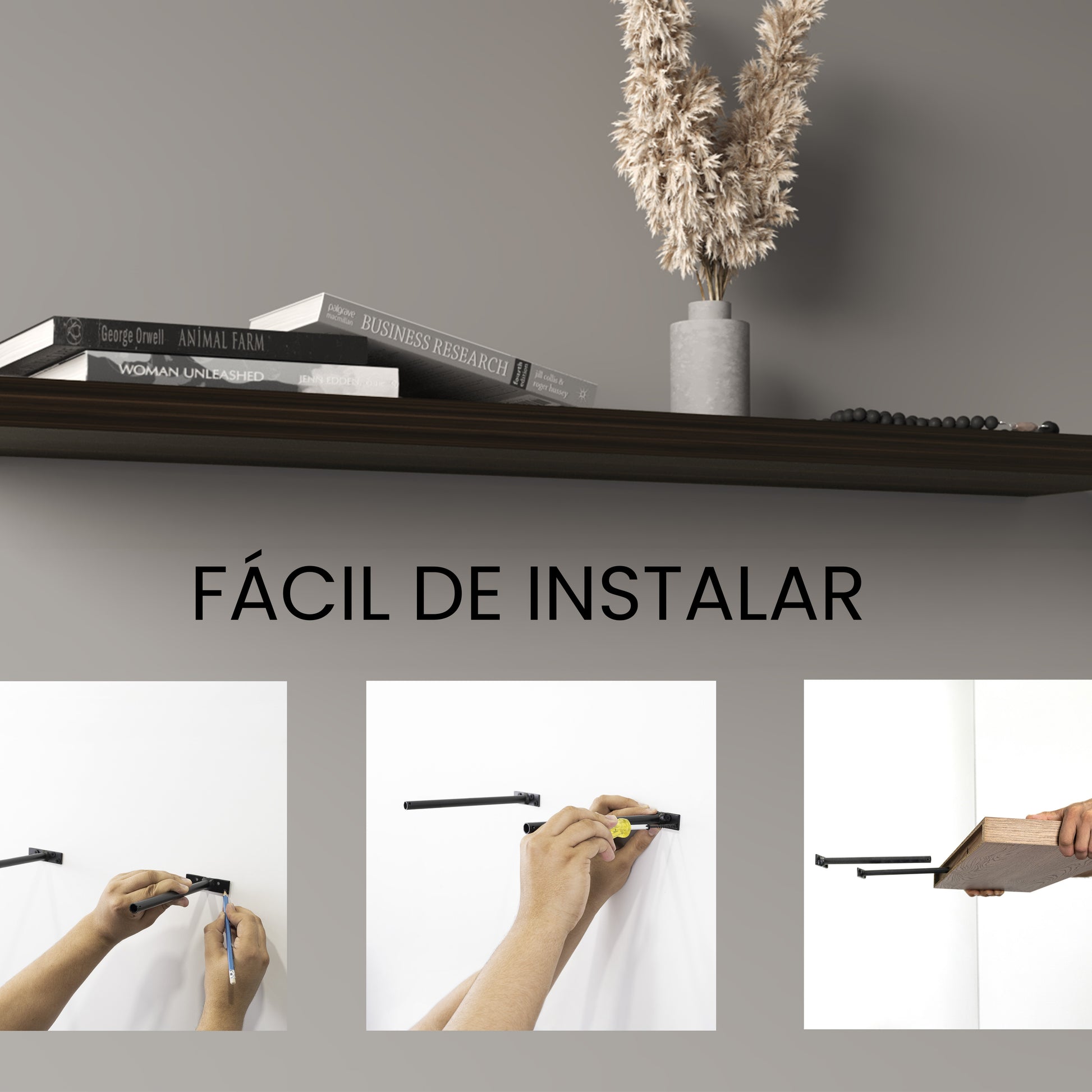 Repisa Flotante 120 X 25 Rta Habano