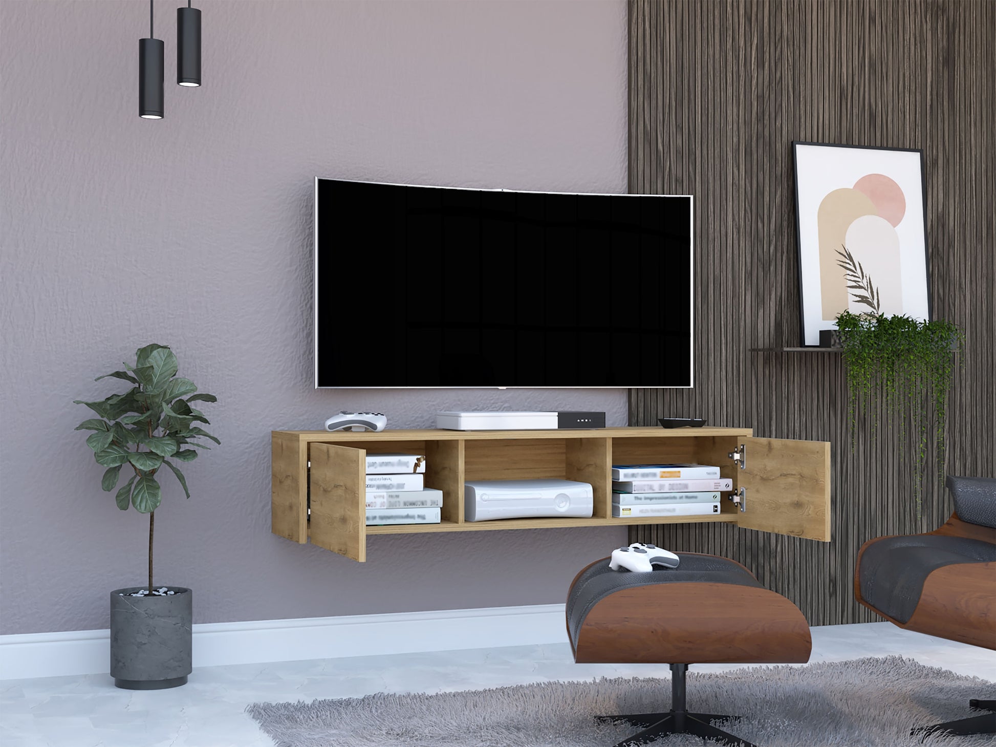 Repisa De Tv Glen 125 Rta Macadamia