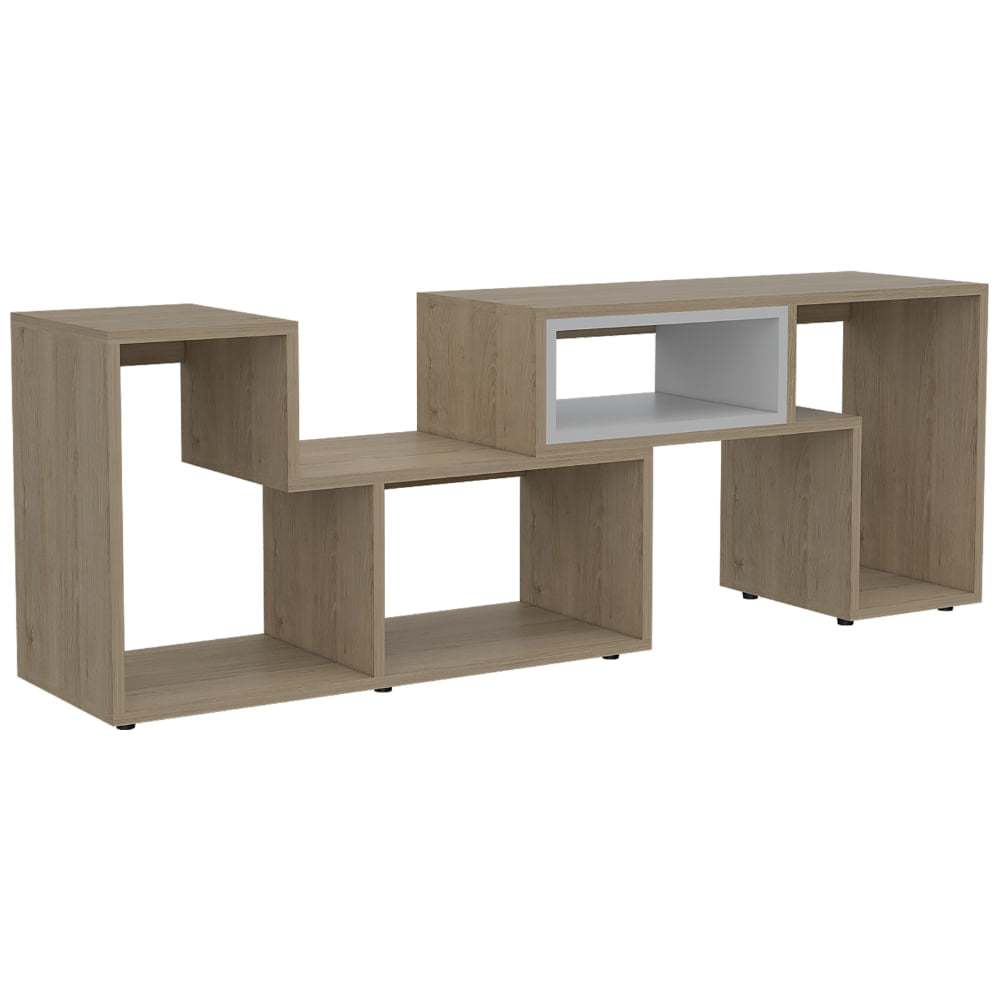 Rack Tv Extensible Zebrano Rovere+Blanco