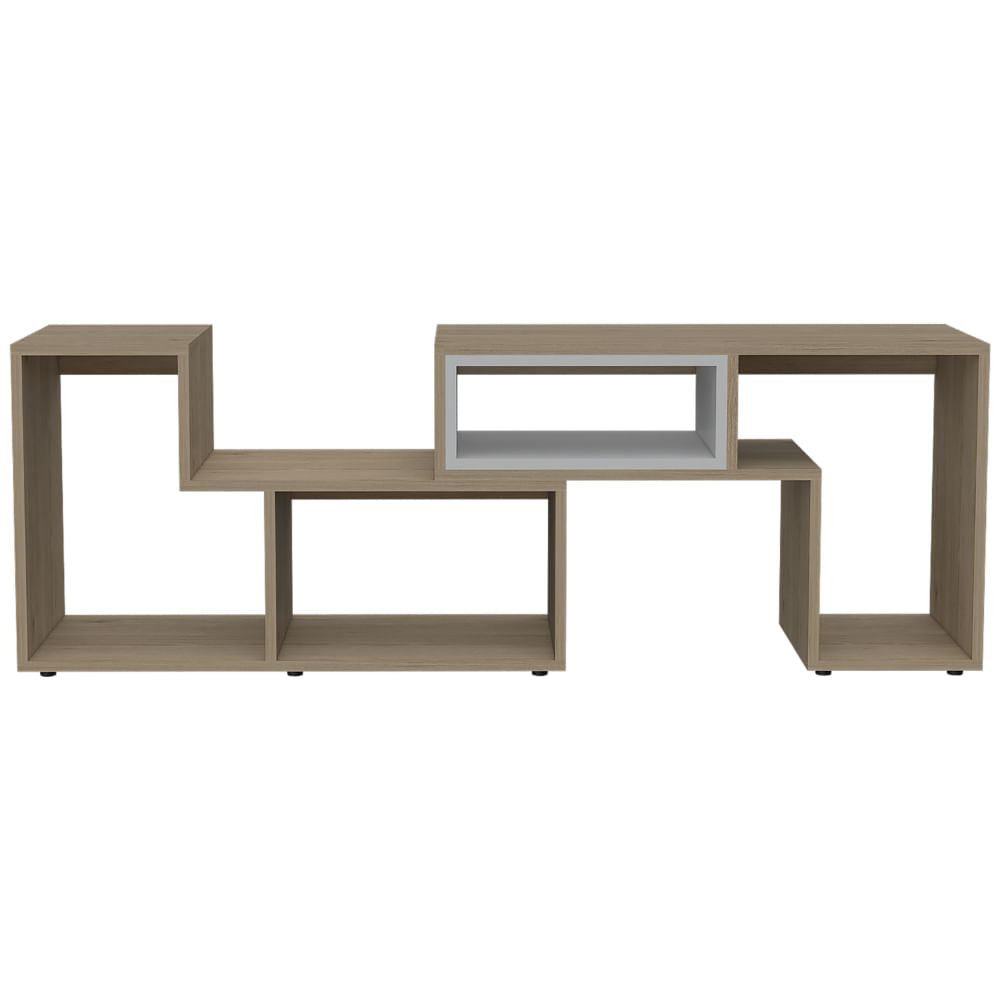 Rack Tv Extensible Zebrano Rovere+Blanco
