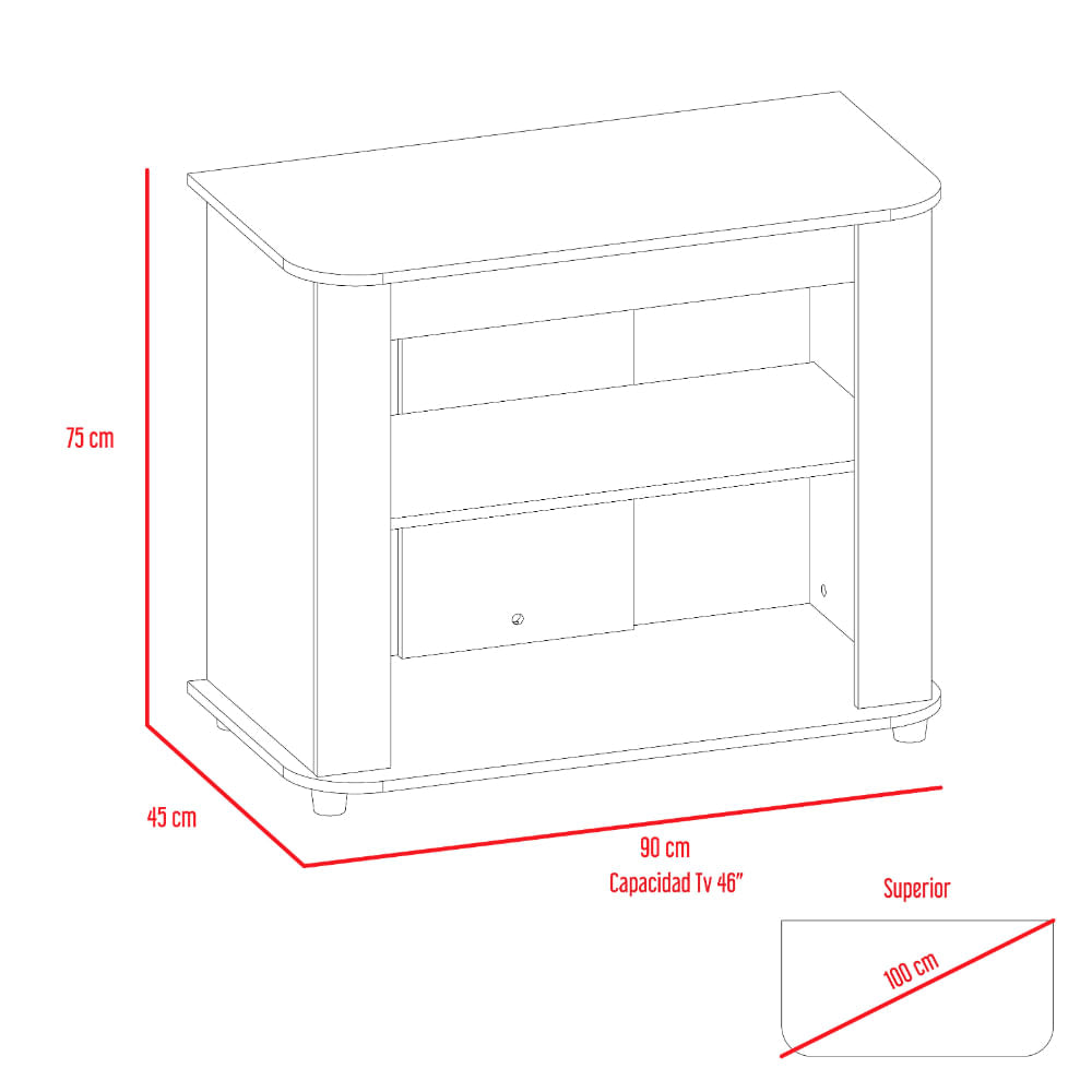 Rack Para Tv Maori Rovere