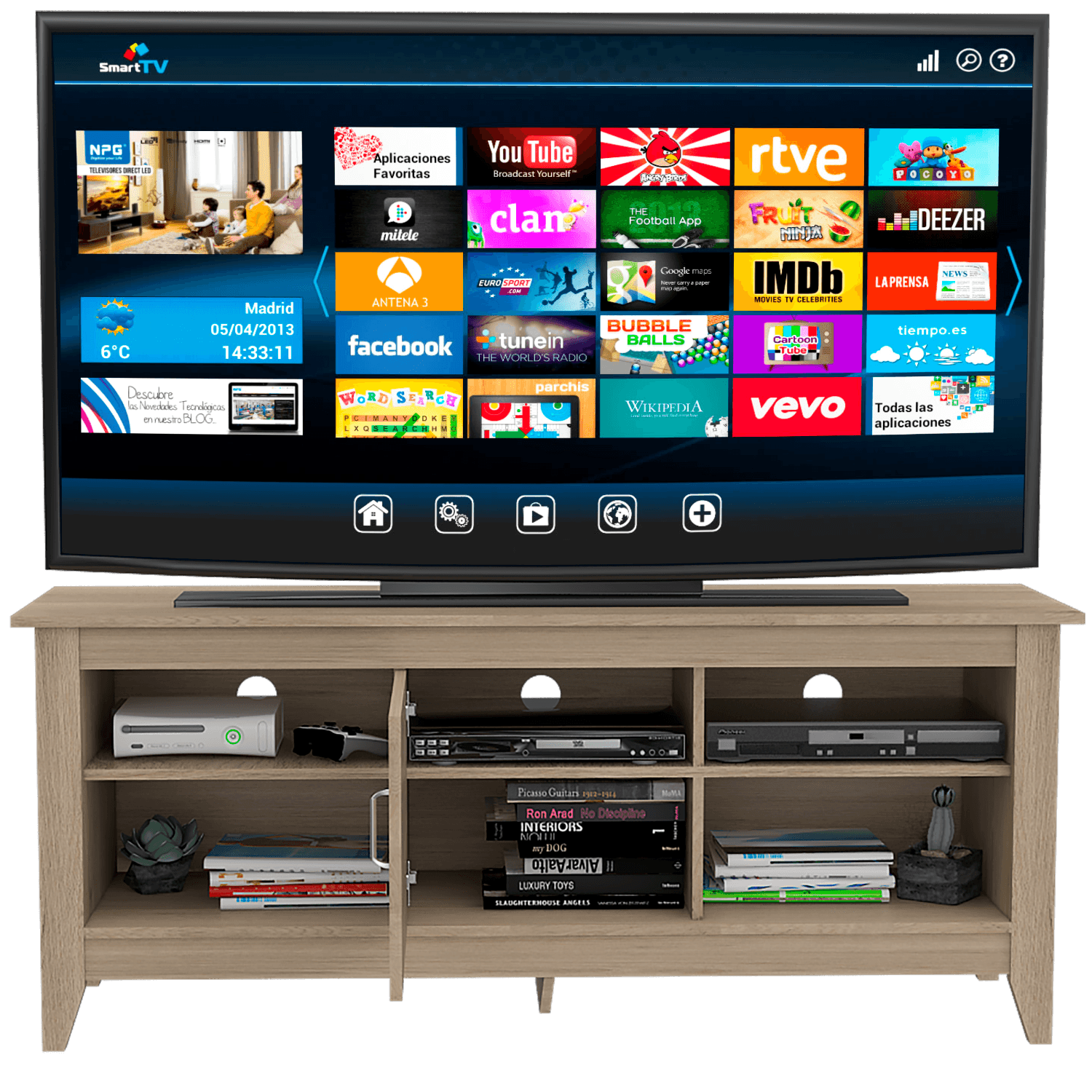 Rack Essential Tv De 65 Con Puerta Rta Rovere
