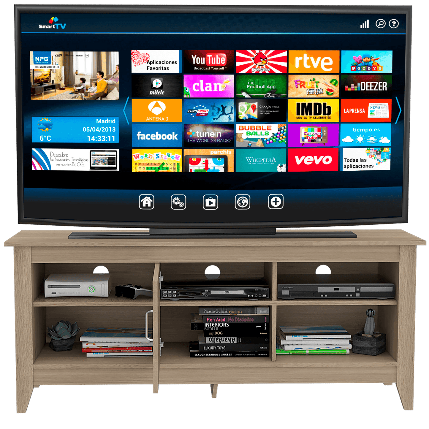 Rack Essential Tv De 65 Con Puerta Rta Rovere